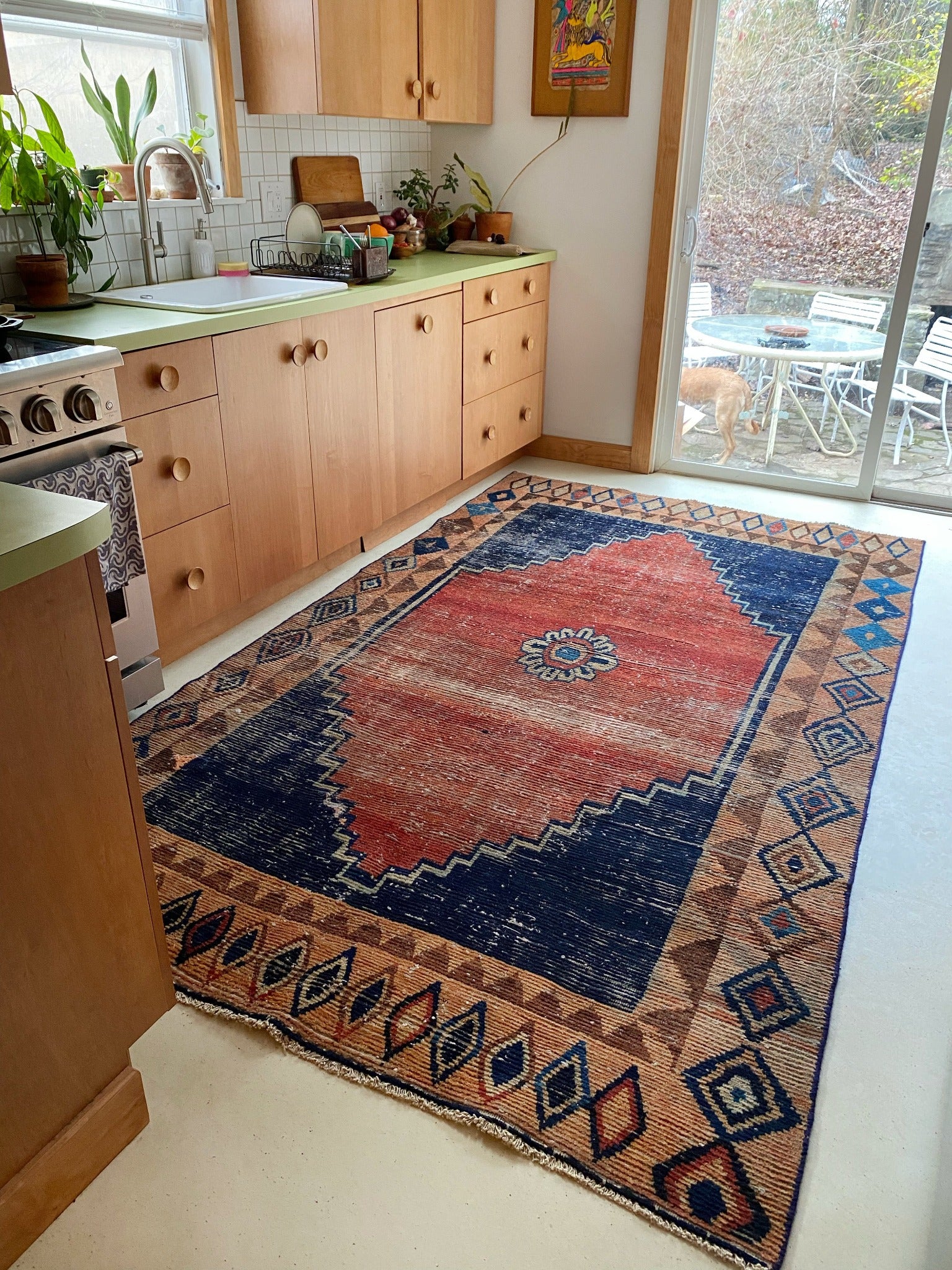 See Zamia vintage Persian Rug in a Kitchen