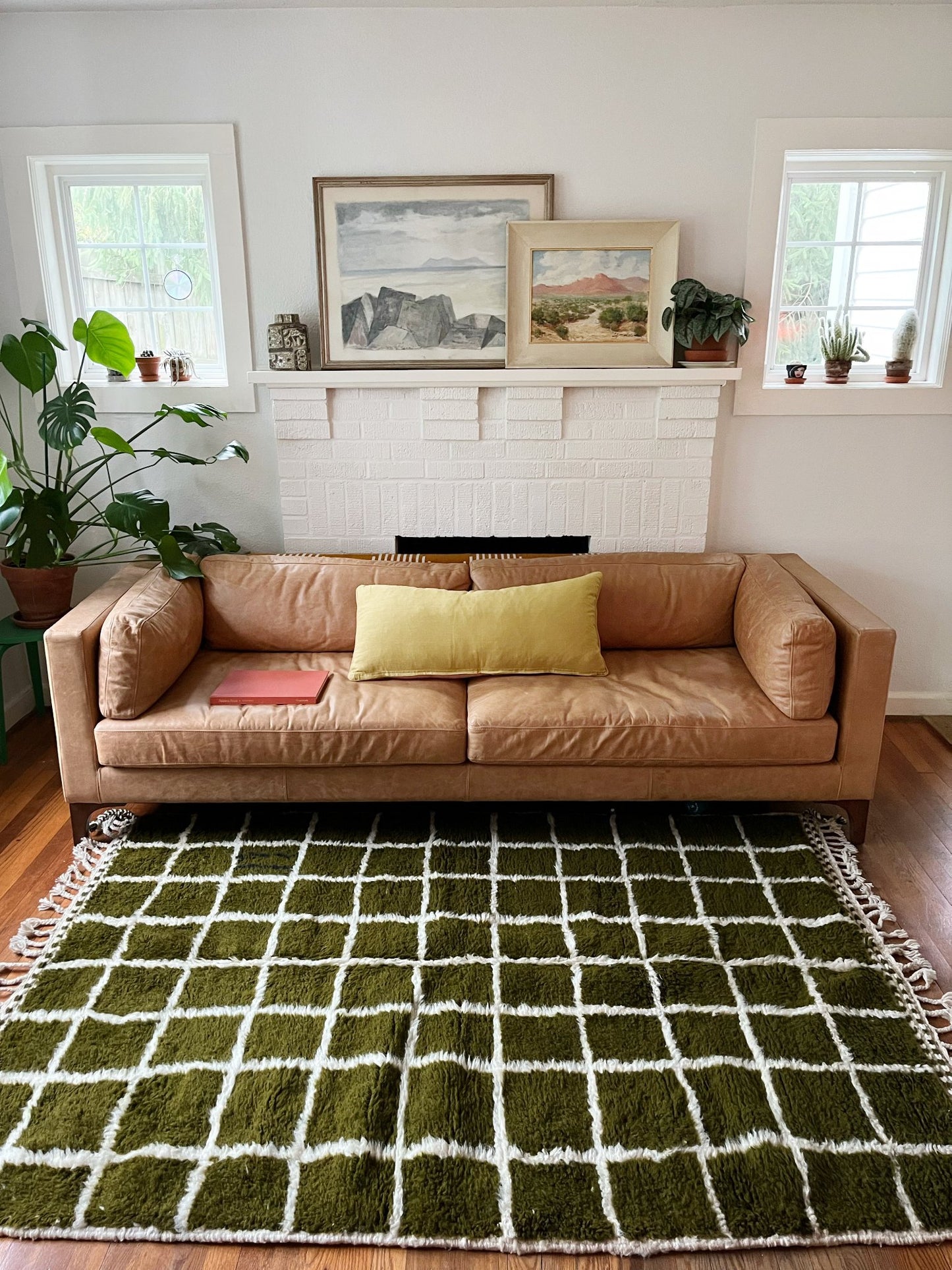 Shop Olive Green Moroccan High Pile Rug