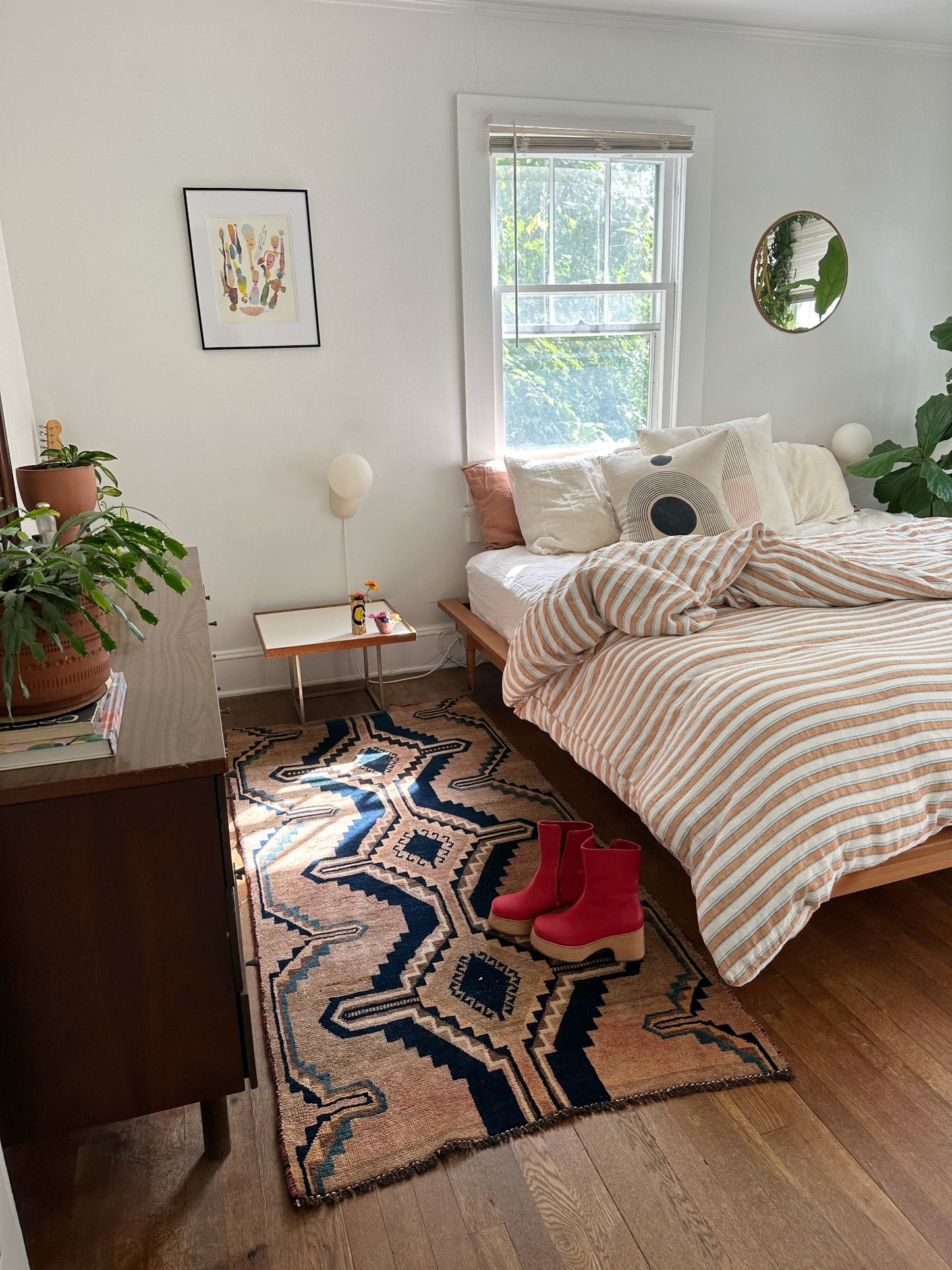 Ellis Persian Rug Styled in a Bedroom