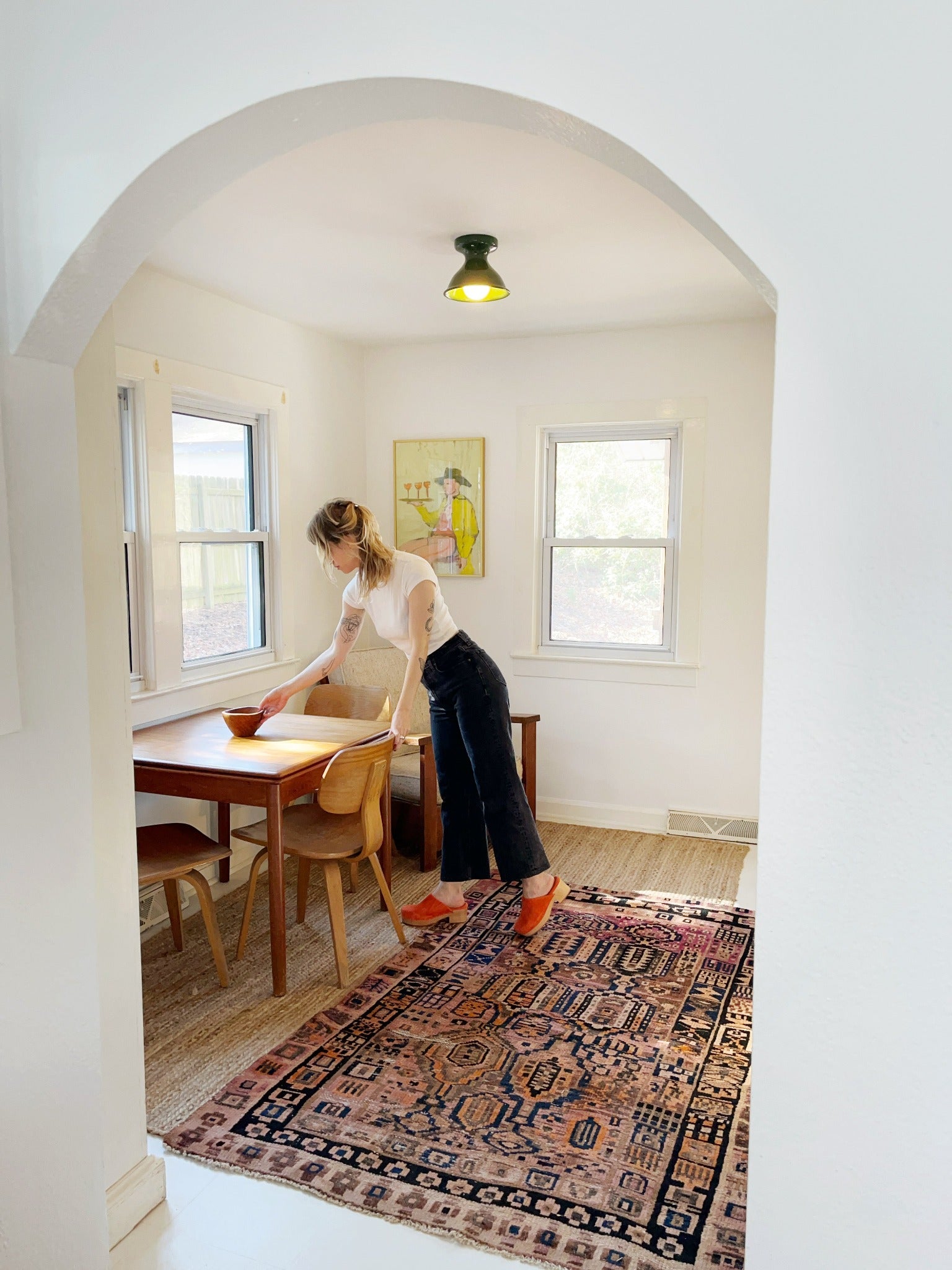 See Celine Vintage Persian Rug Styled in a Dining Room