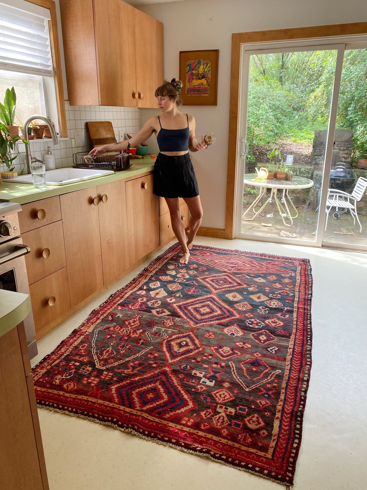 Style Vintage Moore Persian Rug in a Kitchen