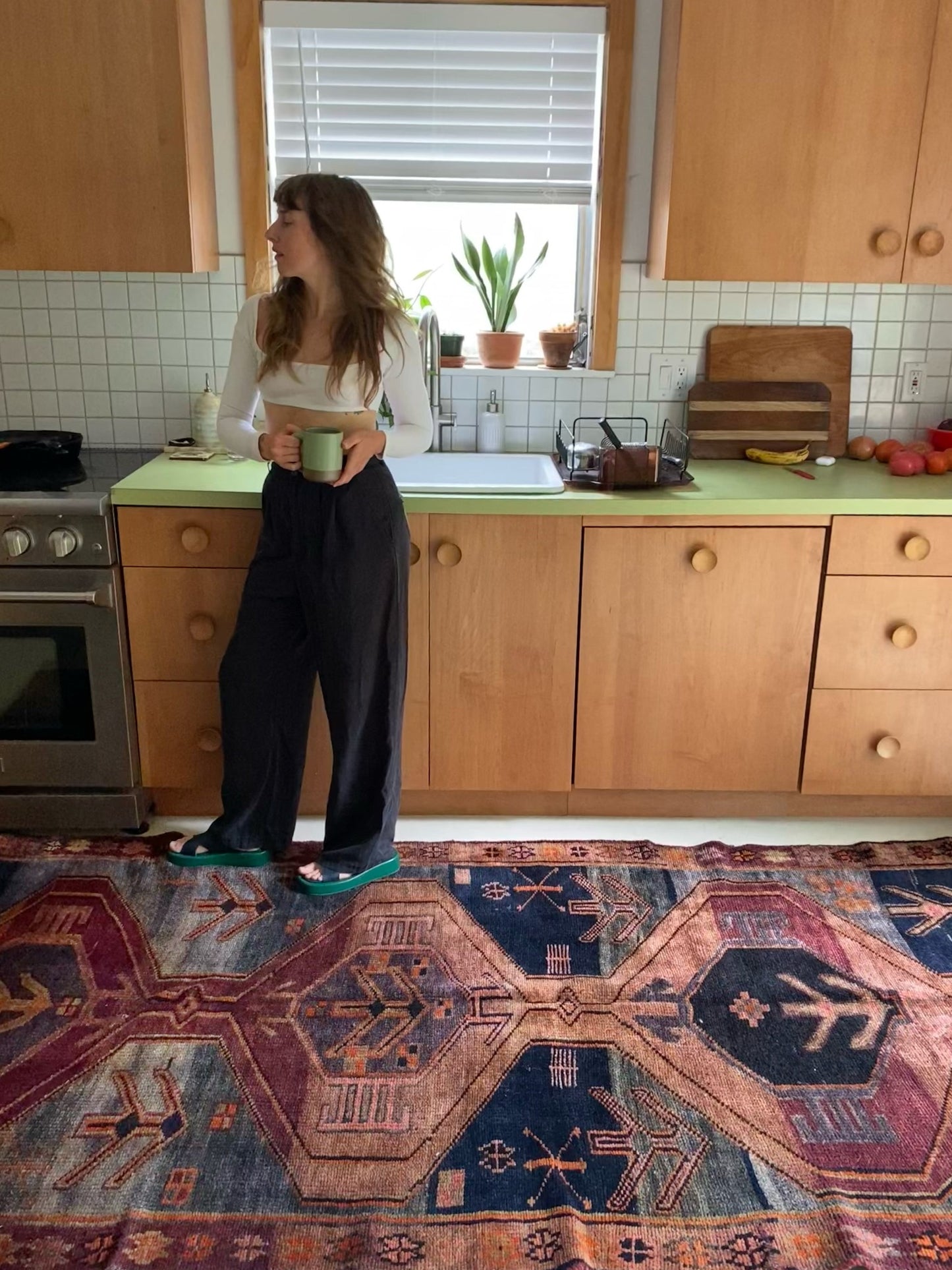 See Monet Blue Rug in a Kitchen