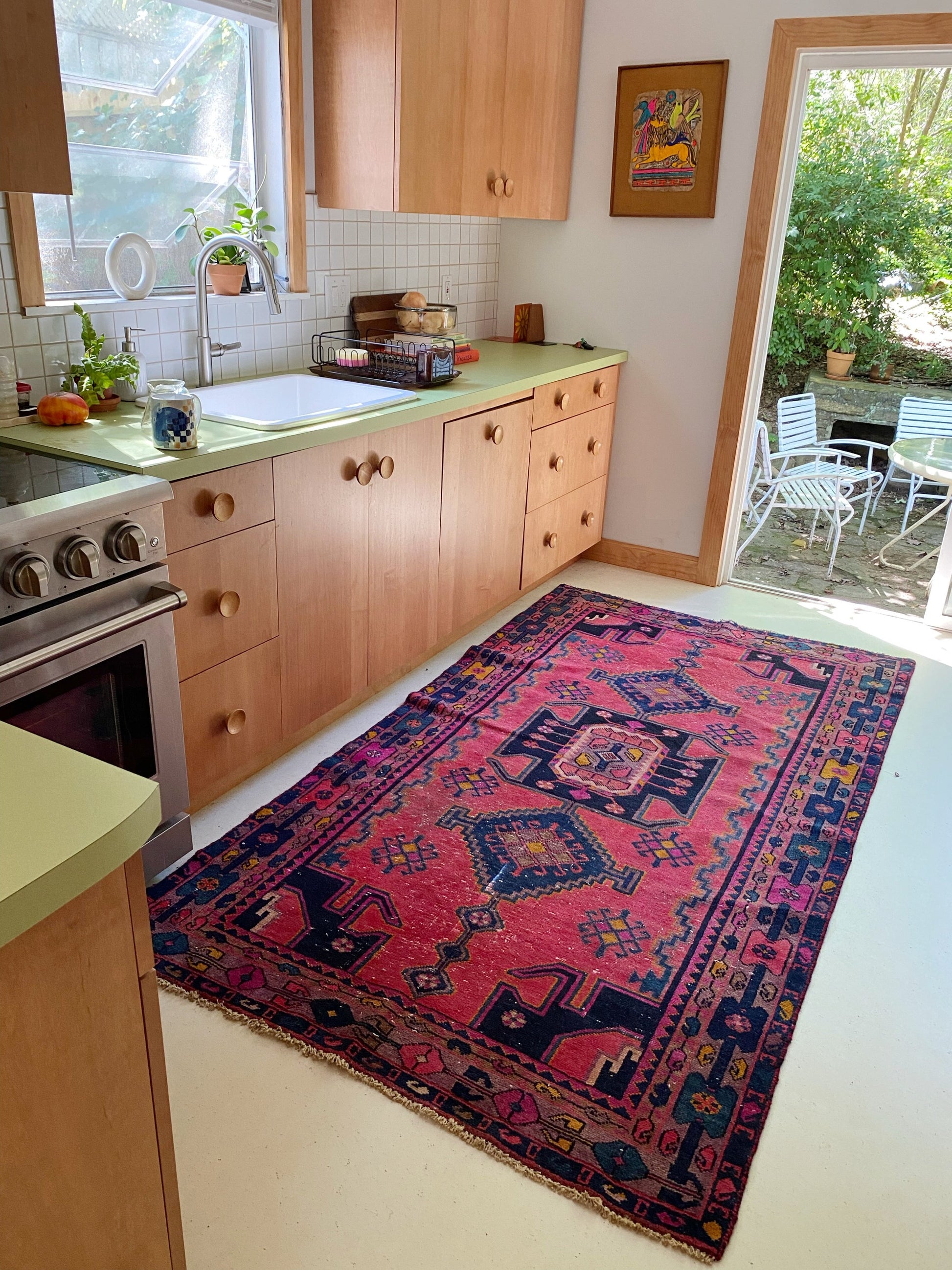 Tamarind Rug makes a kitchen pop with color