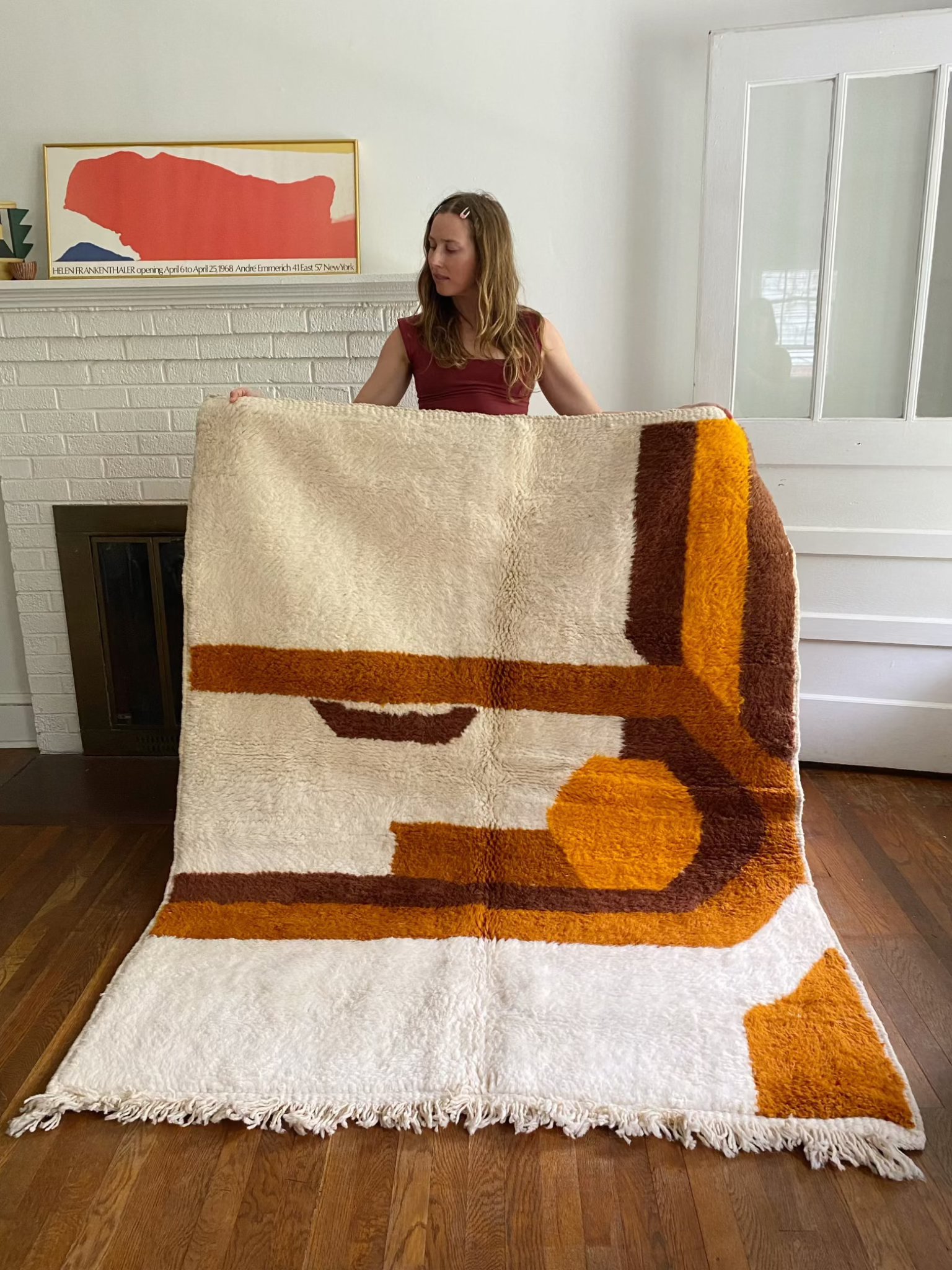 Shop Orange and Brown Moroccan Rug