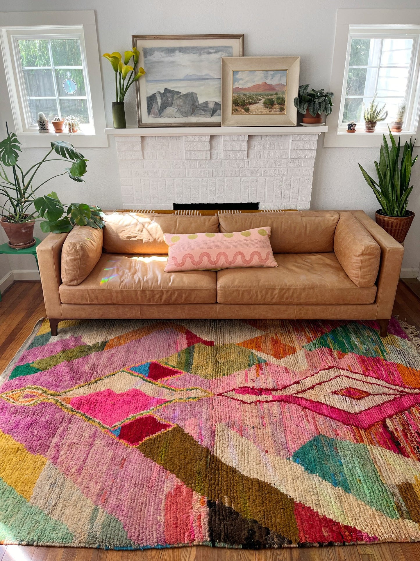 See Guava High Pile Handmade Rug in a Living Room