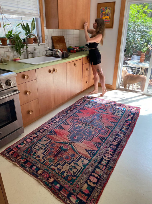 Enhance a Kitchen with a Blue Vintage Persian Rug