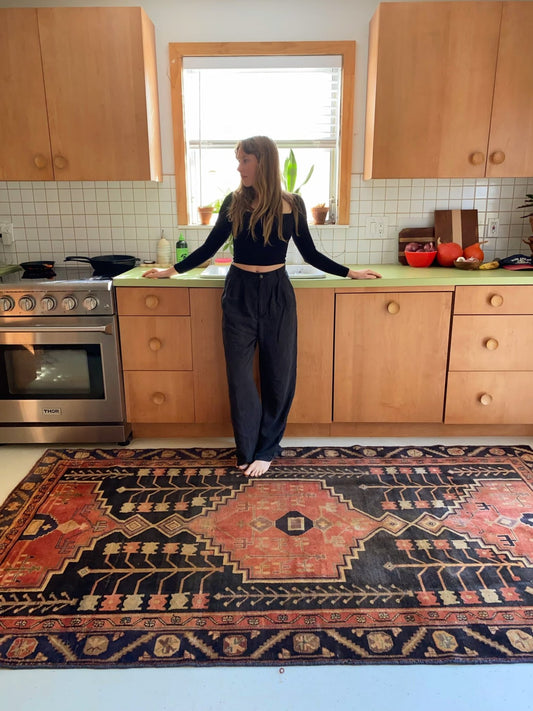 See Vintage Persian Rug in a Kitchen