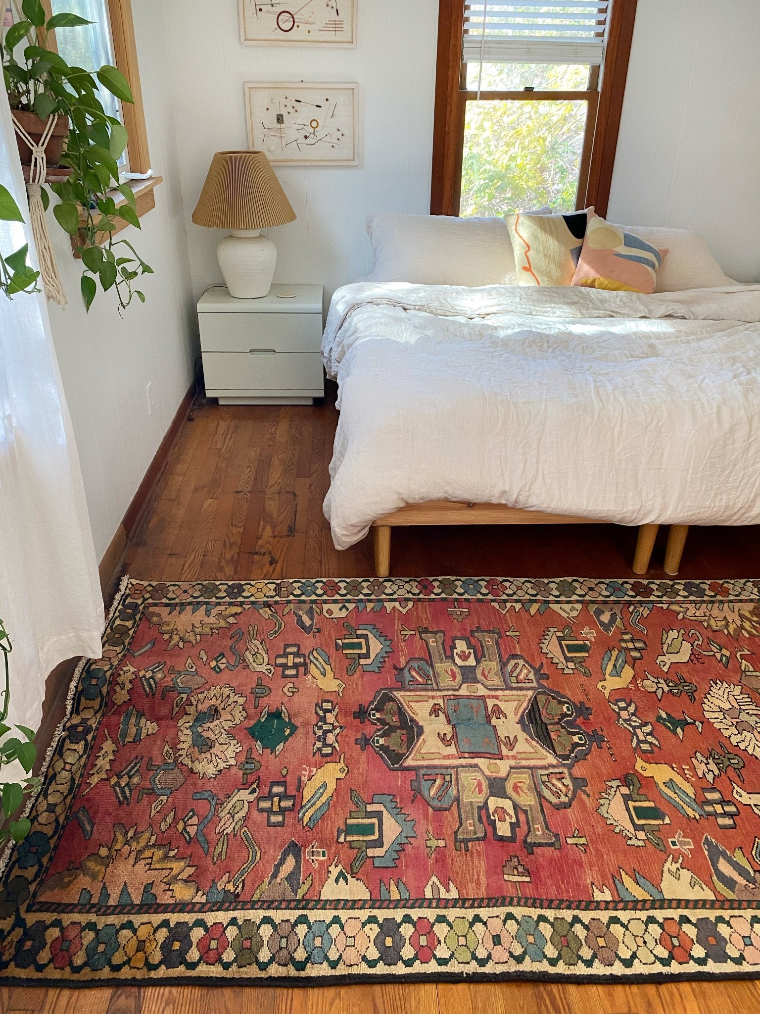 Define a Bedroom Space with a Vintage Persian Area Rug