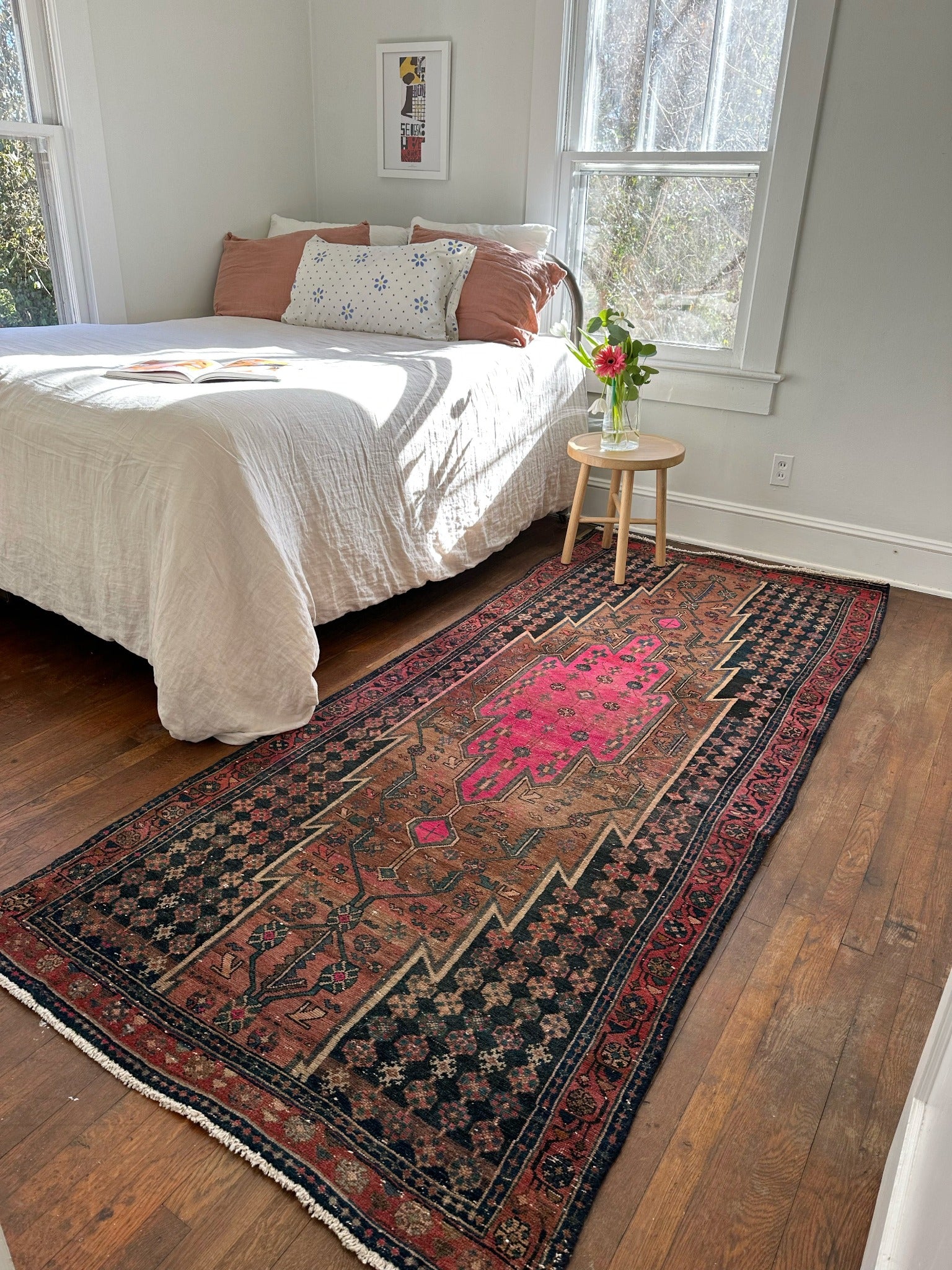 See Cereus Persian Rug Styled in a Bedroom