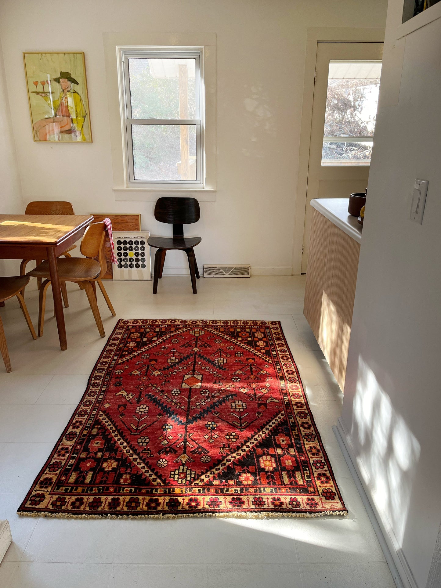 See Vintage Persian Rug in a Kitchen