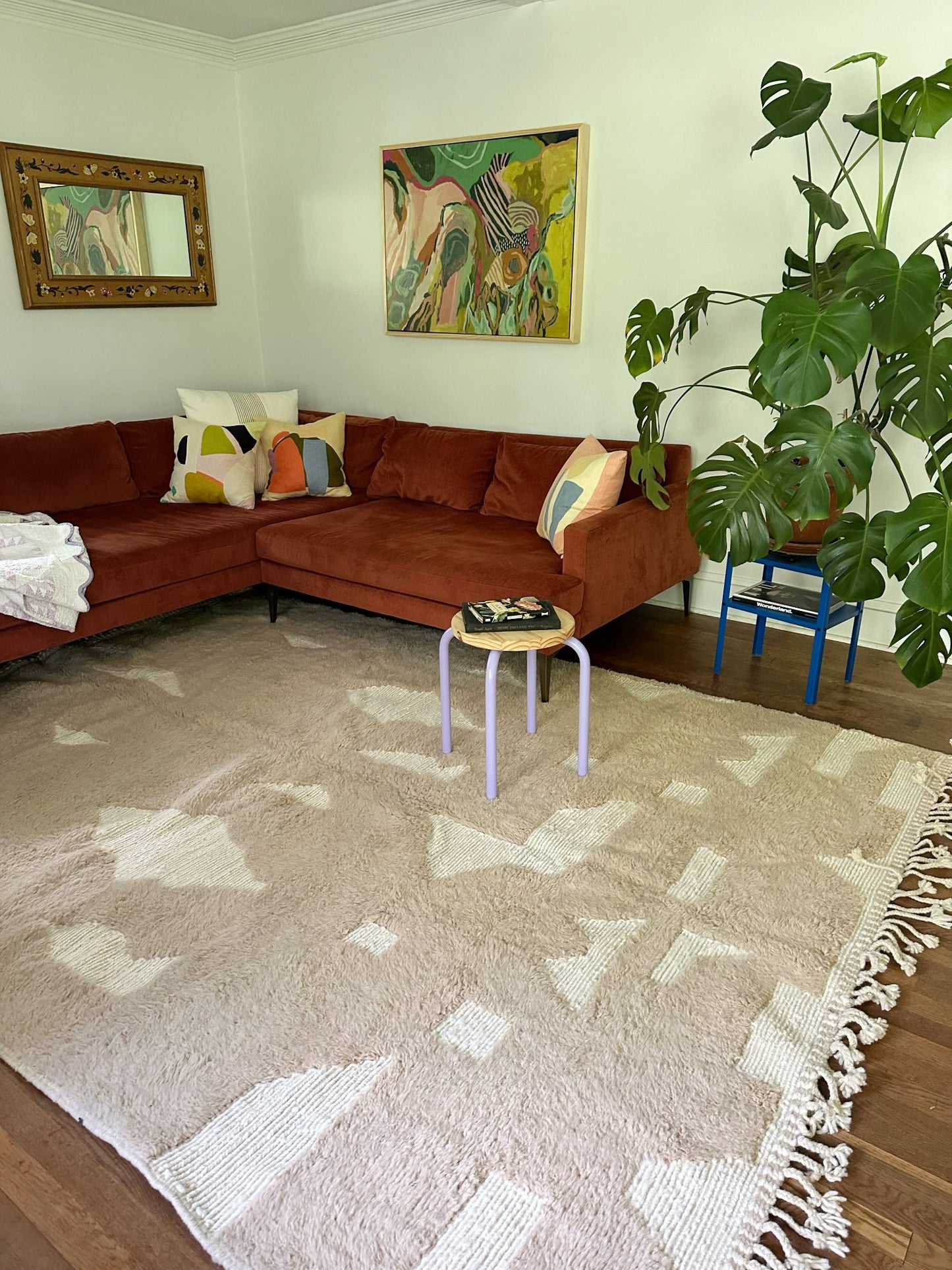 See Mosa Moroccan Rug Styled in a Living Room