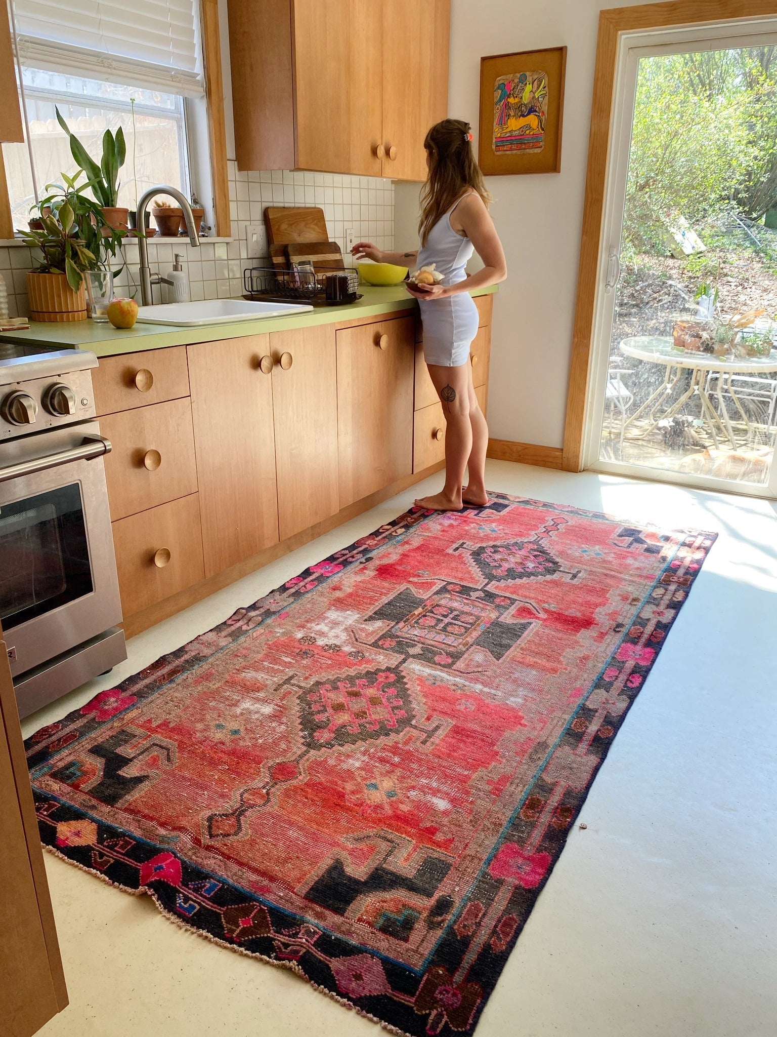 See Egret Vintage Persian Rug in a KItchen