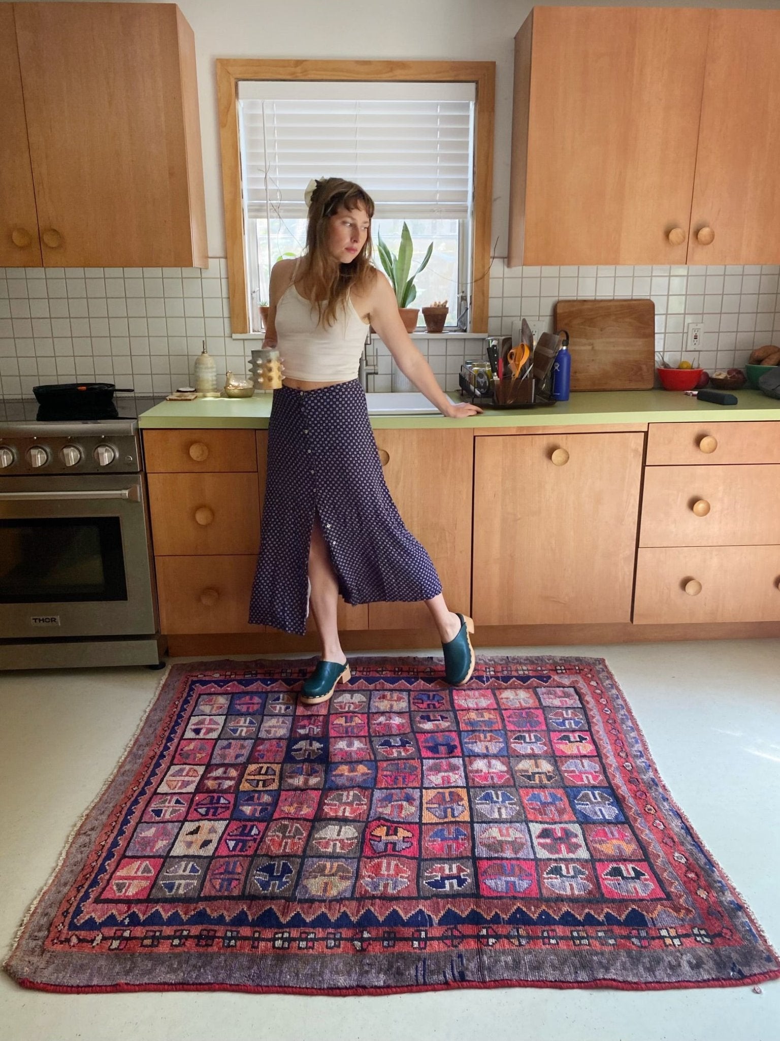 Style Par Vintage Persian Rug in a Kitchen