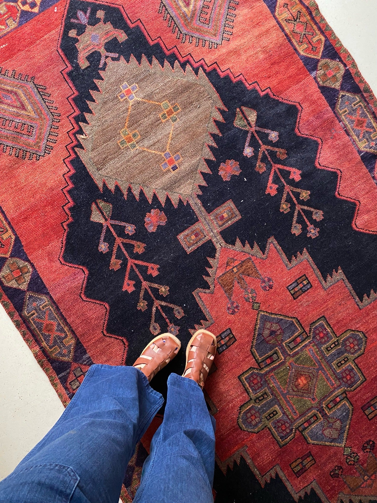 See Details and Motifs on Mayfield Vintage Persian Rug