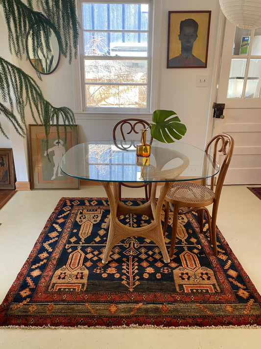 Style a Square Vintage Persian Rug in a Dining Room