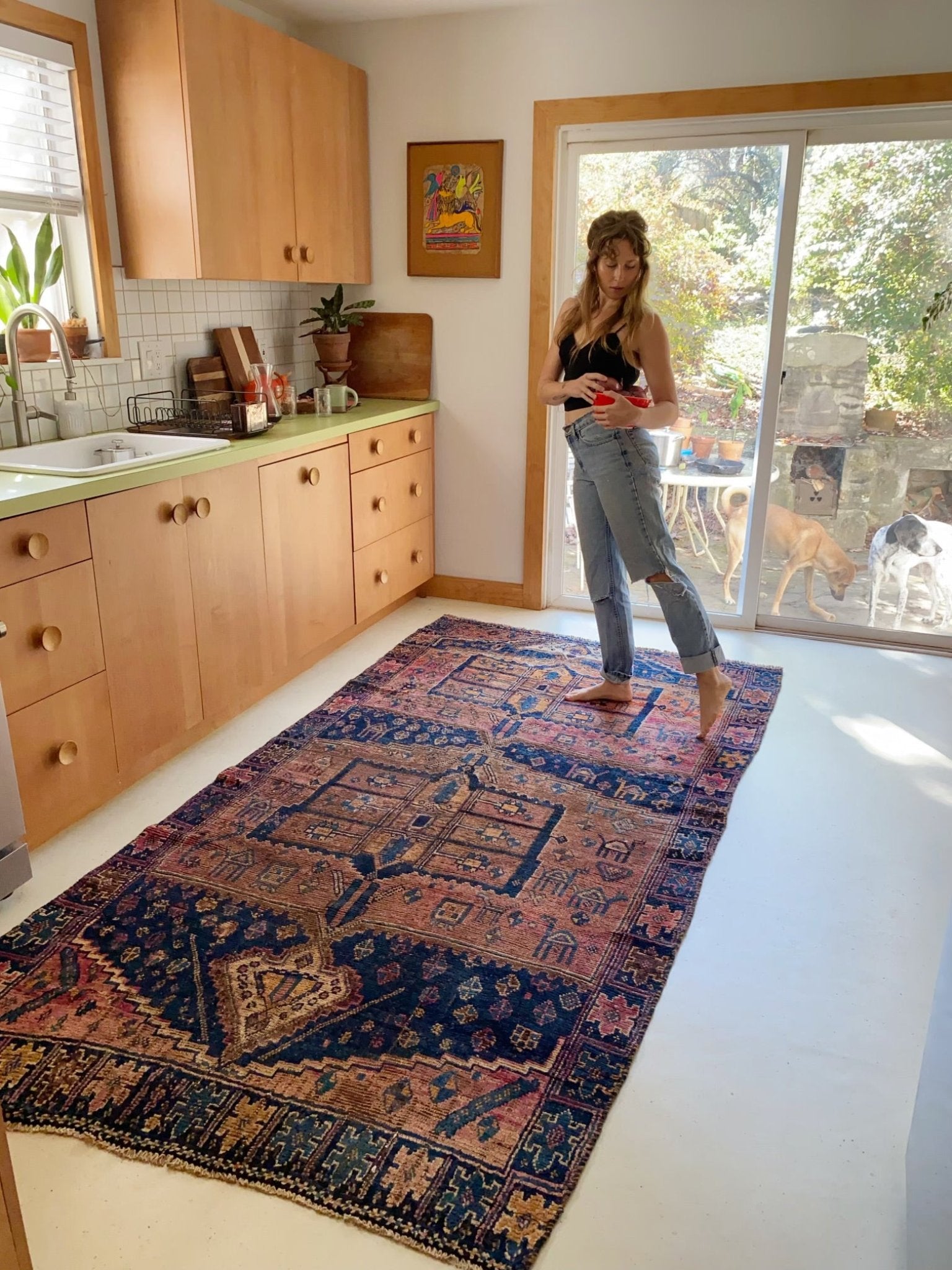 Style a Kitchen Space with a Vintage Indigo Rug