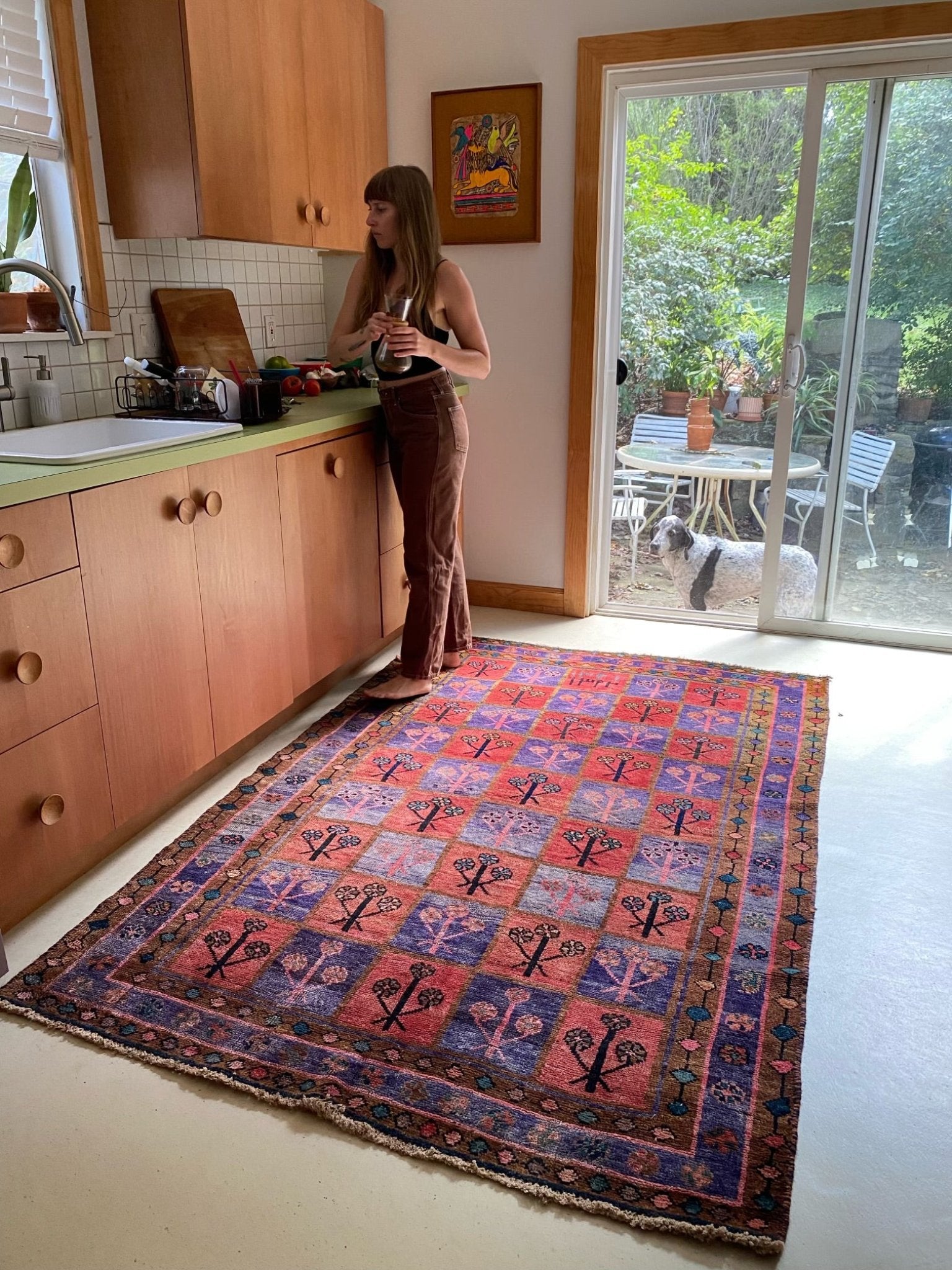 Style a Kitchen with a Vintage Pink and Purple Rug