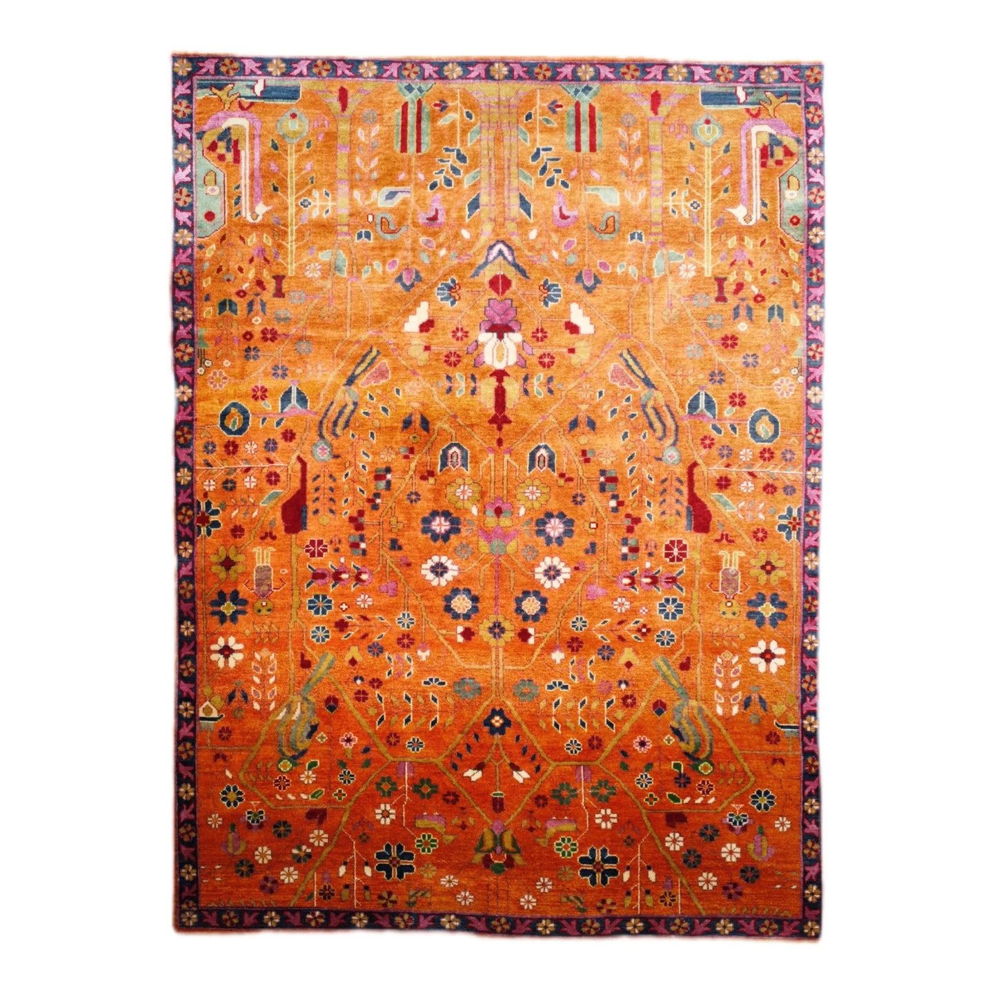 Shop Strada Orange Floral Area Rug