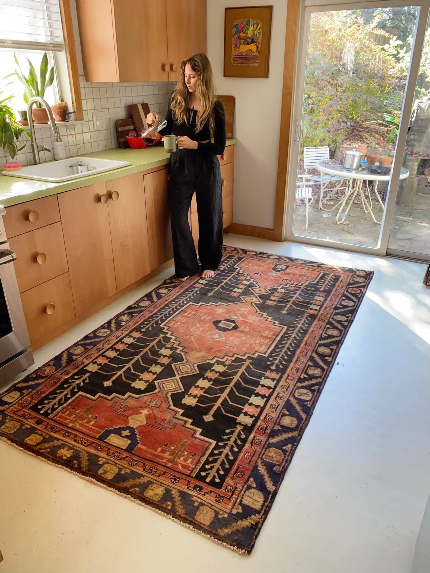 Style a Vintage Persian Rug in a Kitchen Space