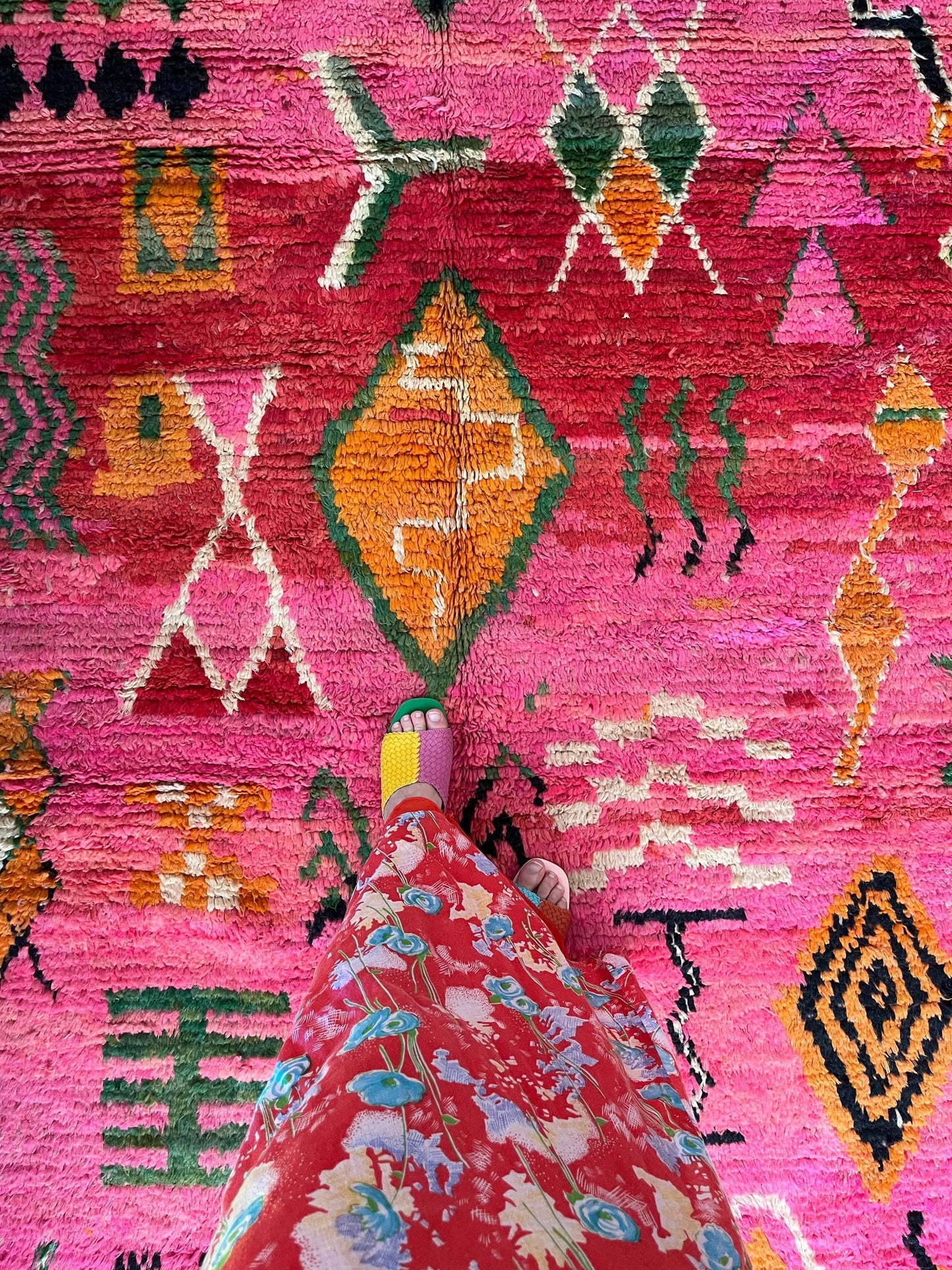 See Details of Handmade Bright Pink Moroccan Rug