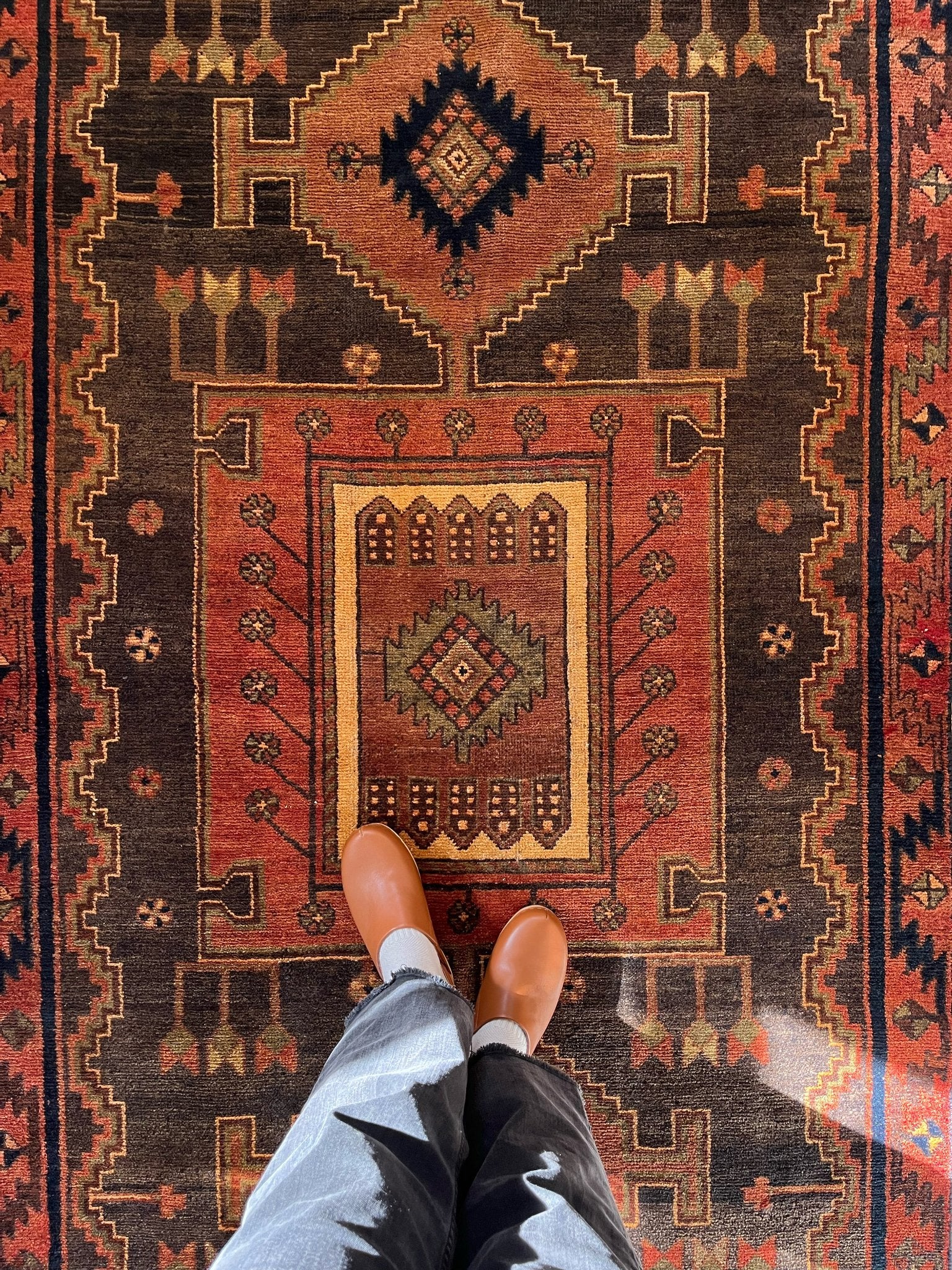 See Details and Motifs on Vintage Persian Rug