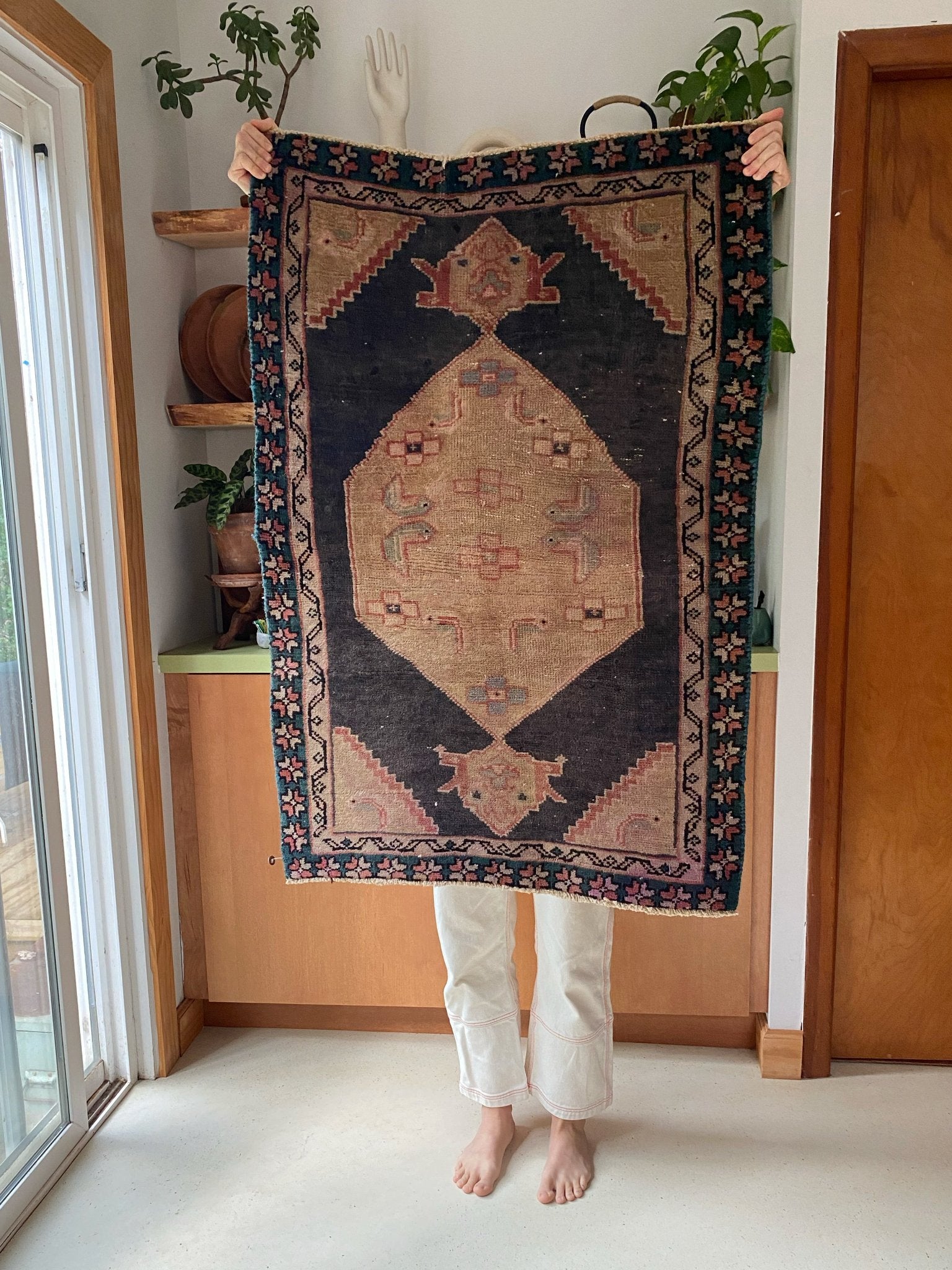 Shop Mini Neutral Handwoven Persian Rug
