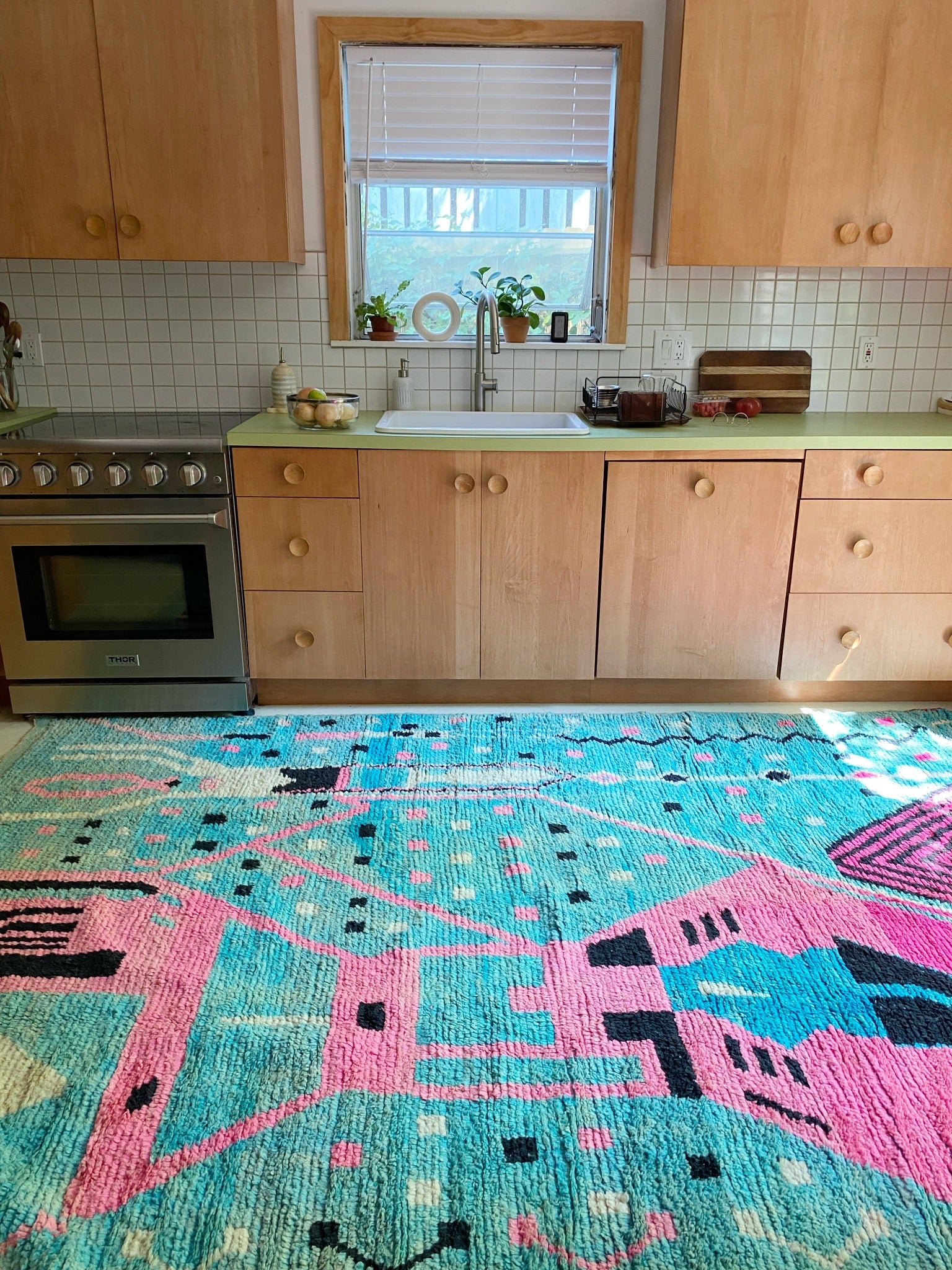 Chablis Moroccan Rug Styled in a Kitchen