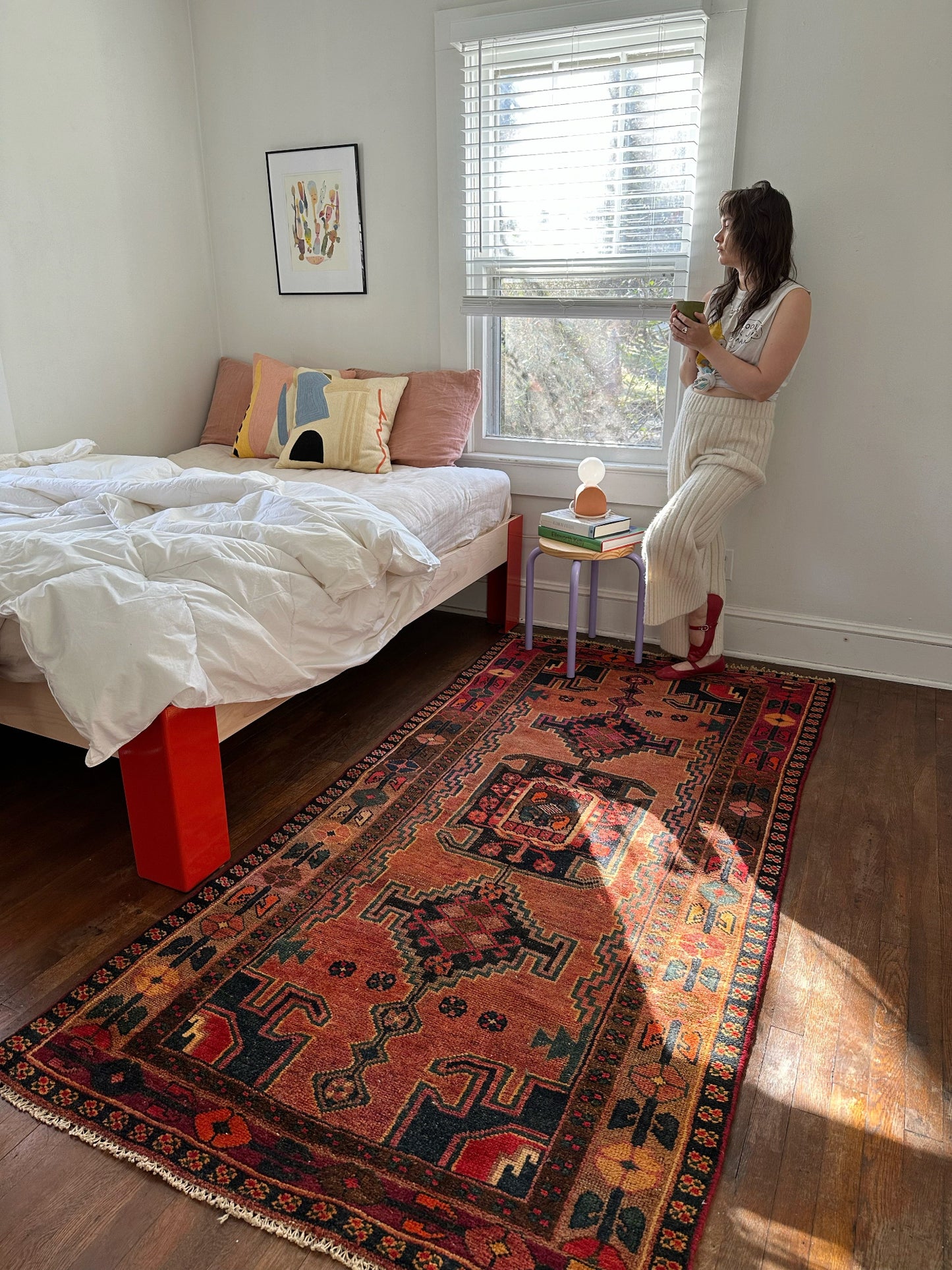 Style a Bedroom with a Peachy Vintage Rug