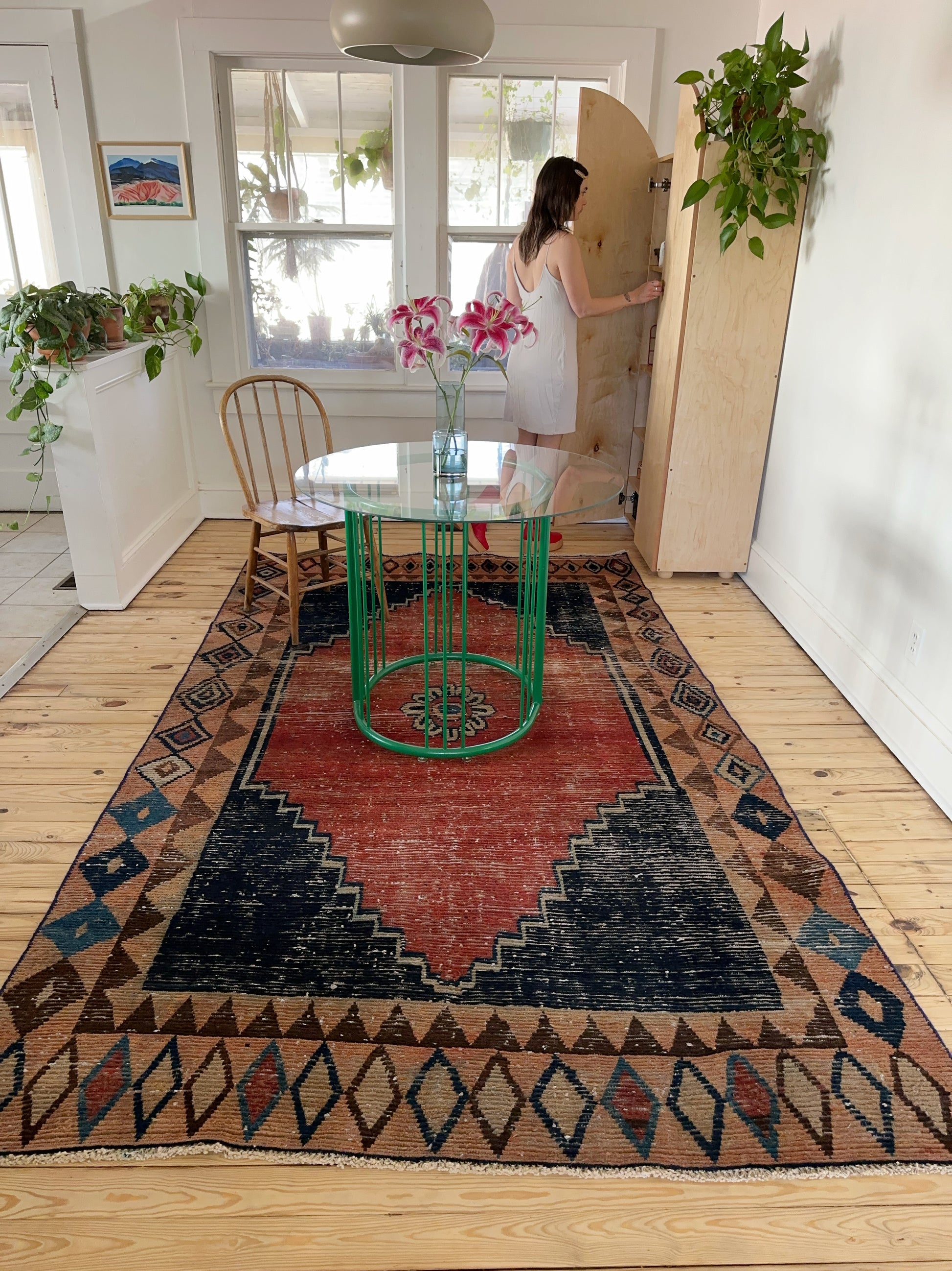 irregular shaped multi color Persian rug