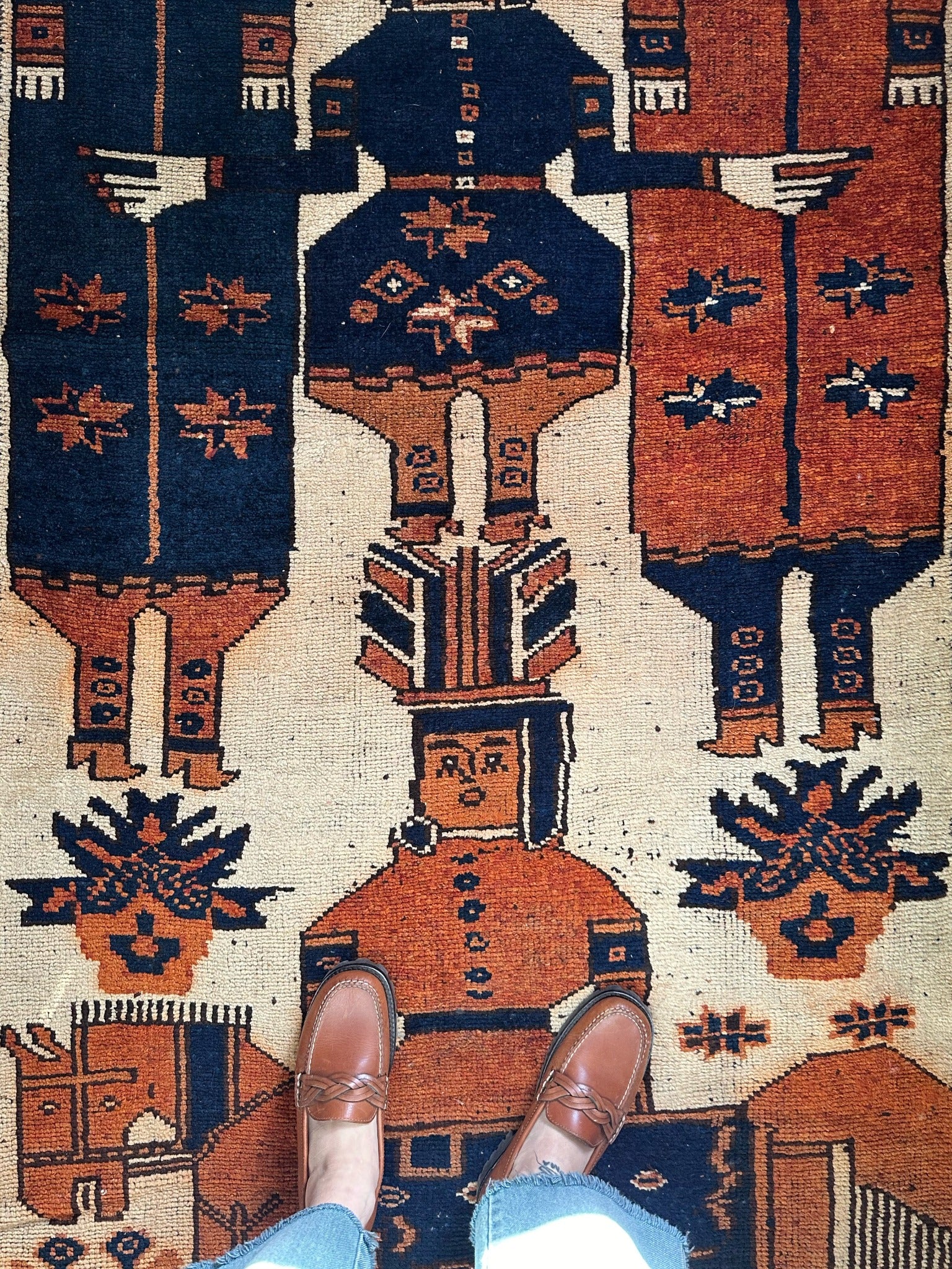 Binia Persian Pictorial Rug | Binia Vintage Persian Rug | Lost Hunt Vintage