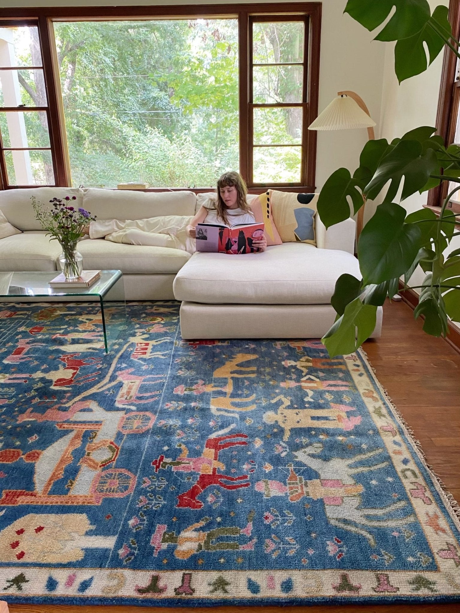 Style Folk PIctorial Area Rug in a LIving Room