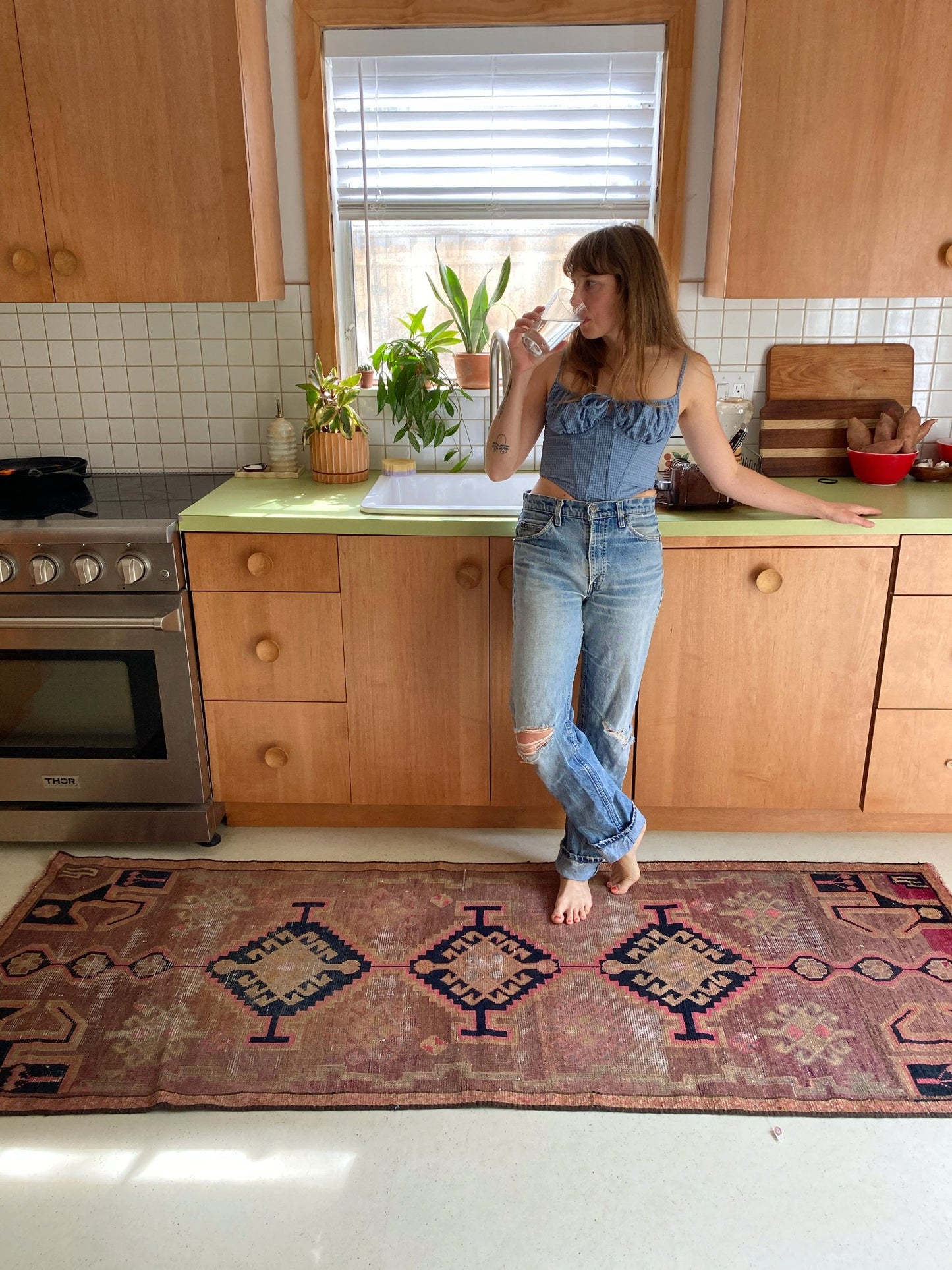 Style Indus Persian Runner Rug in a Kitchen
