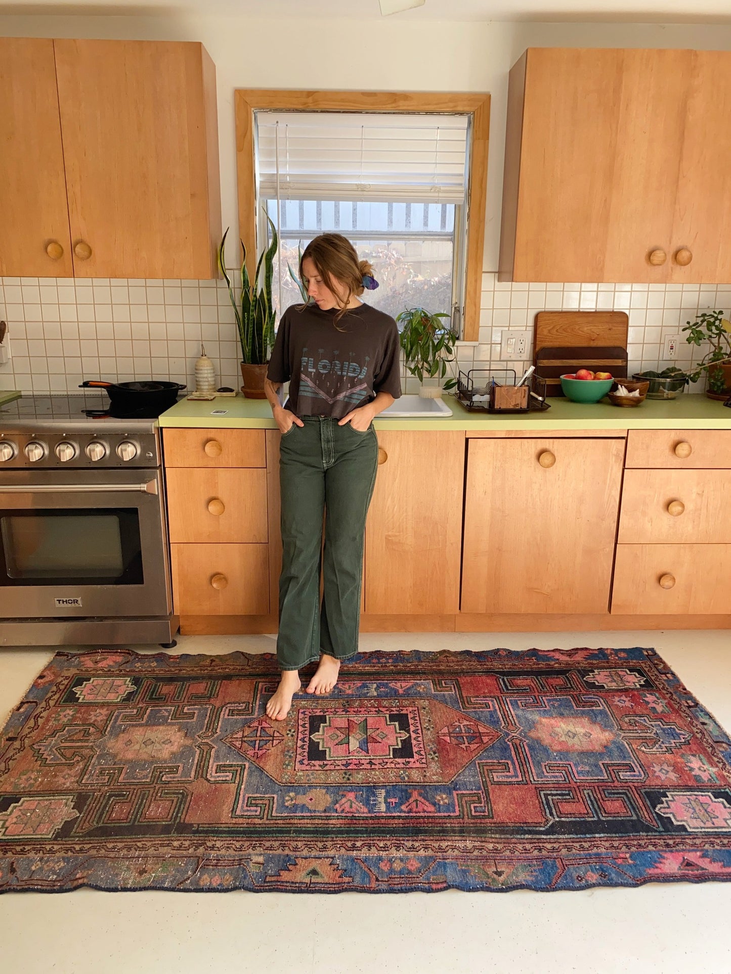 Style Indigo Persian Rug in the Kitchen