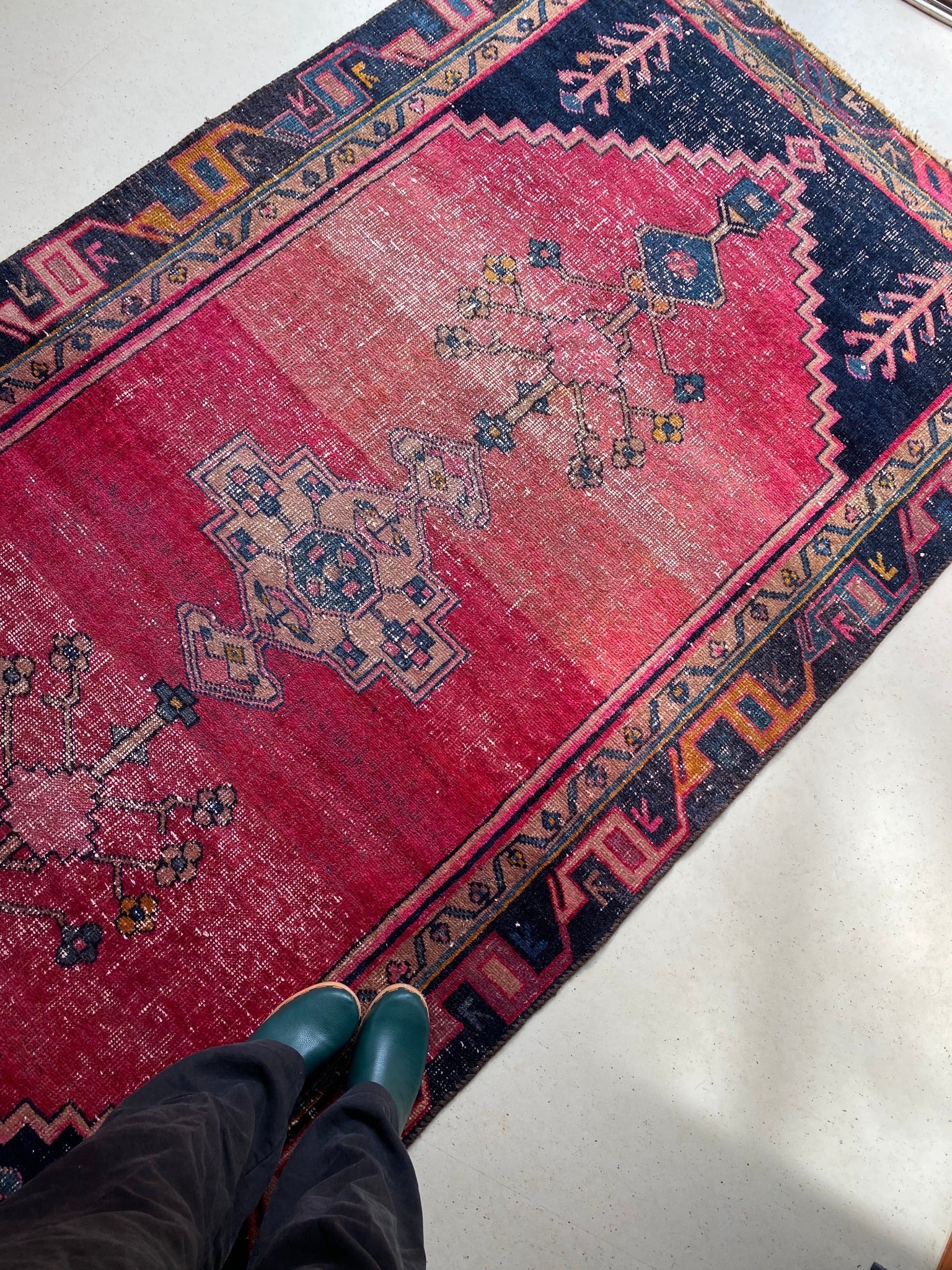 Shop Bright Pink and Fuscia Gia Vintage Persian Rug
