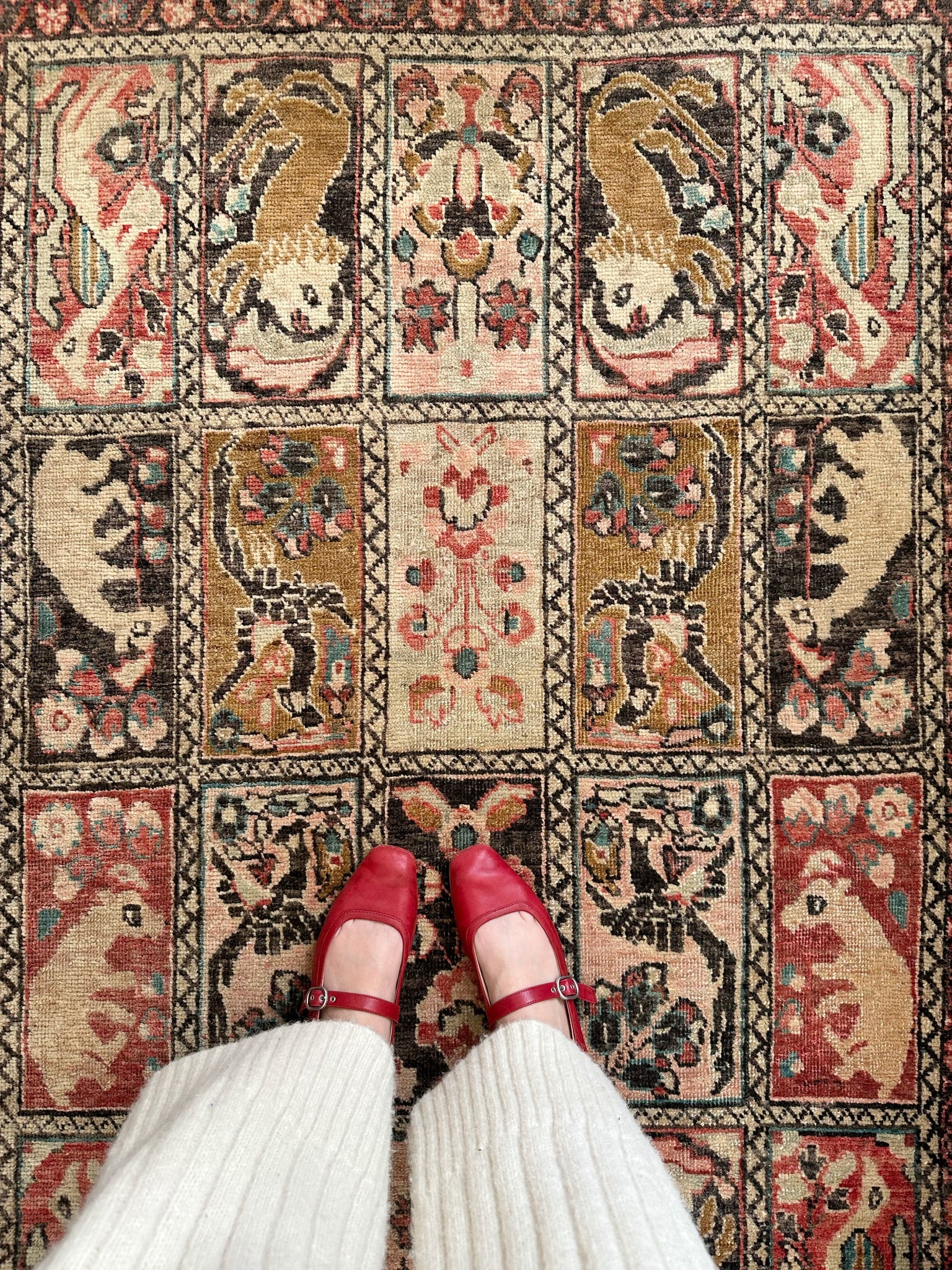 See Details and Motifs on Vintage Persian Rug