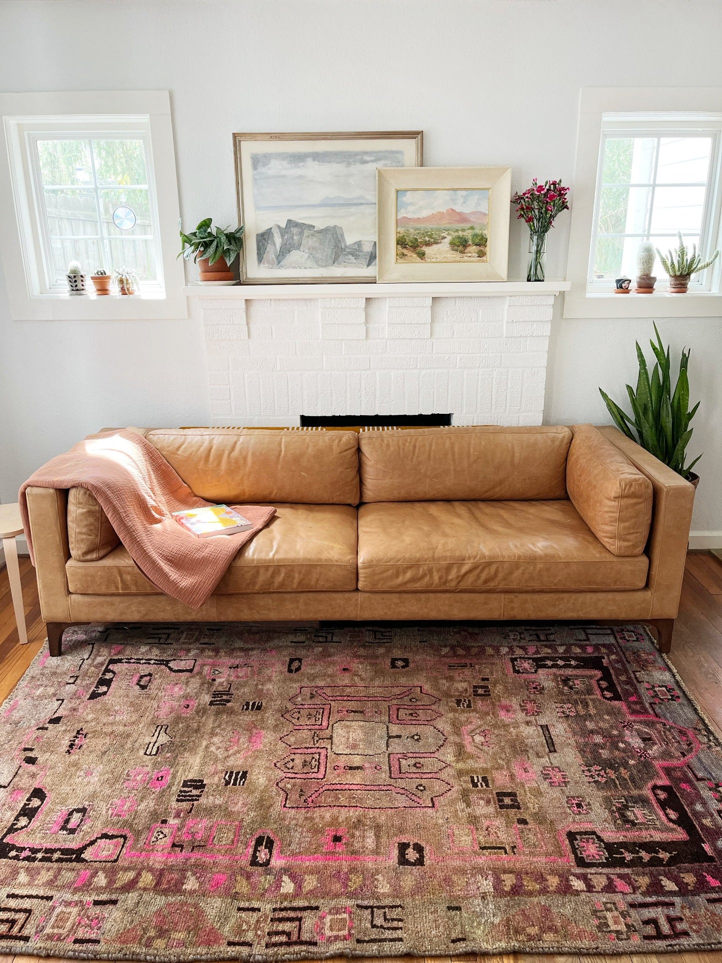 Shop Pink and Brown Vintage Persian Rug