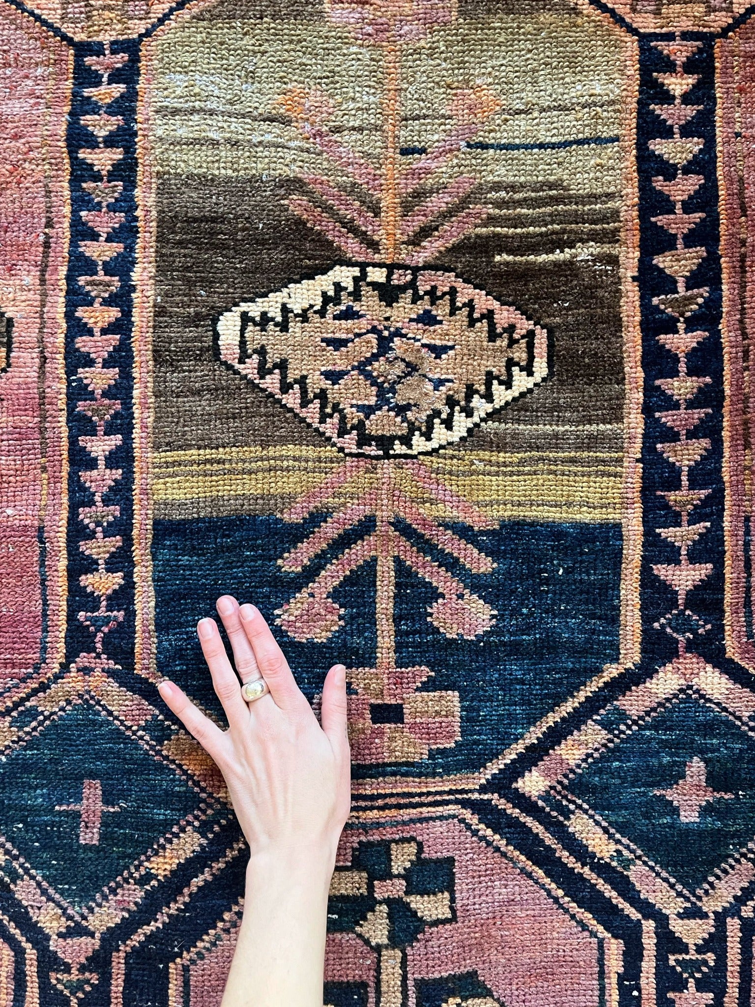 Wool Persian Rug. Shop Vintage Persian Rugs with beautiful Abrash detail