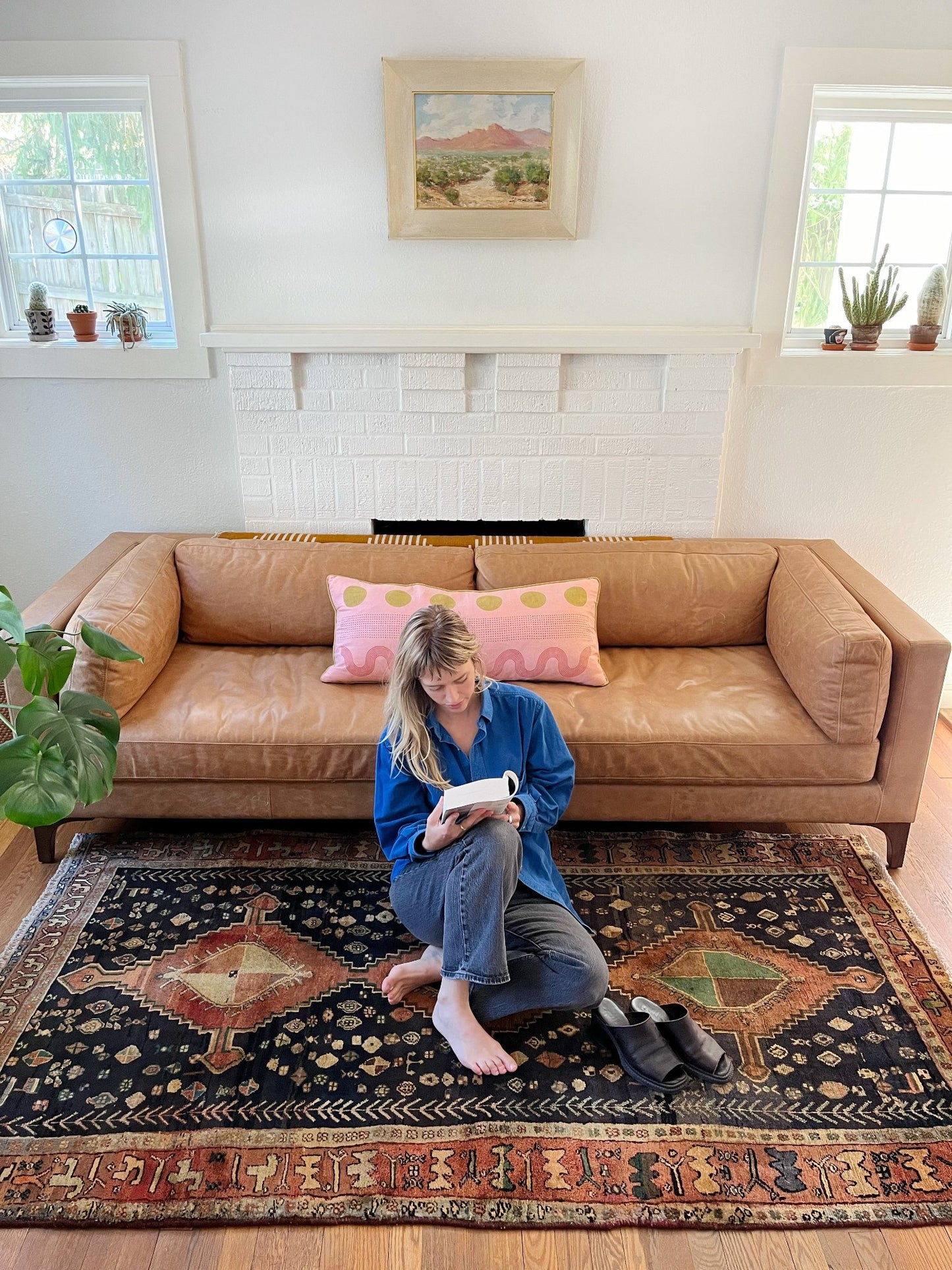 Style a Vintage Persian Rug in a Living Room