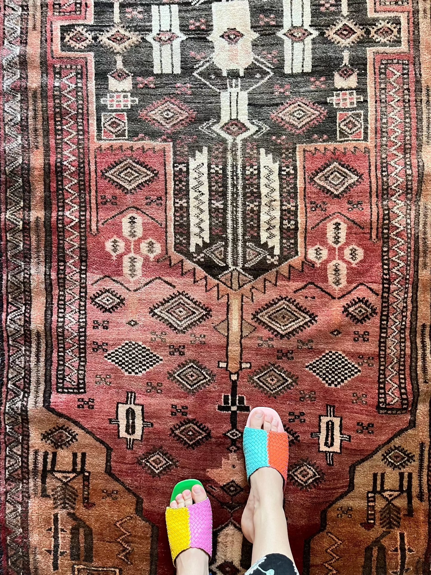 See Details and Motifs on Vintage Runner Rug