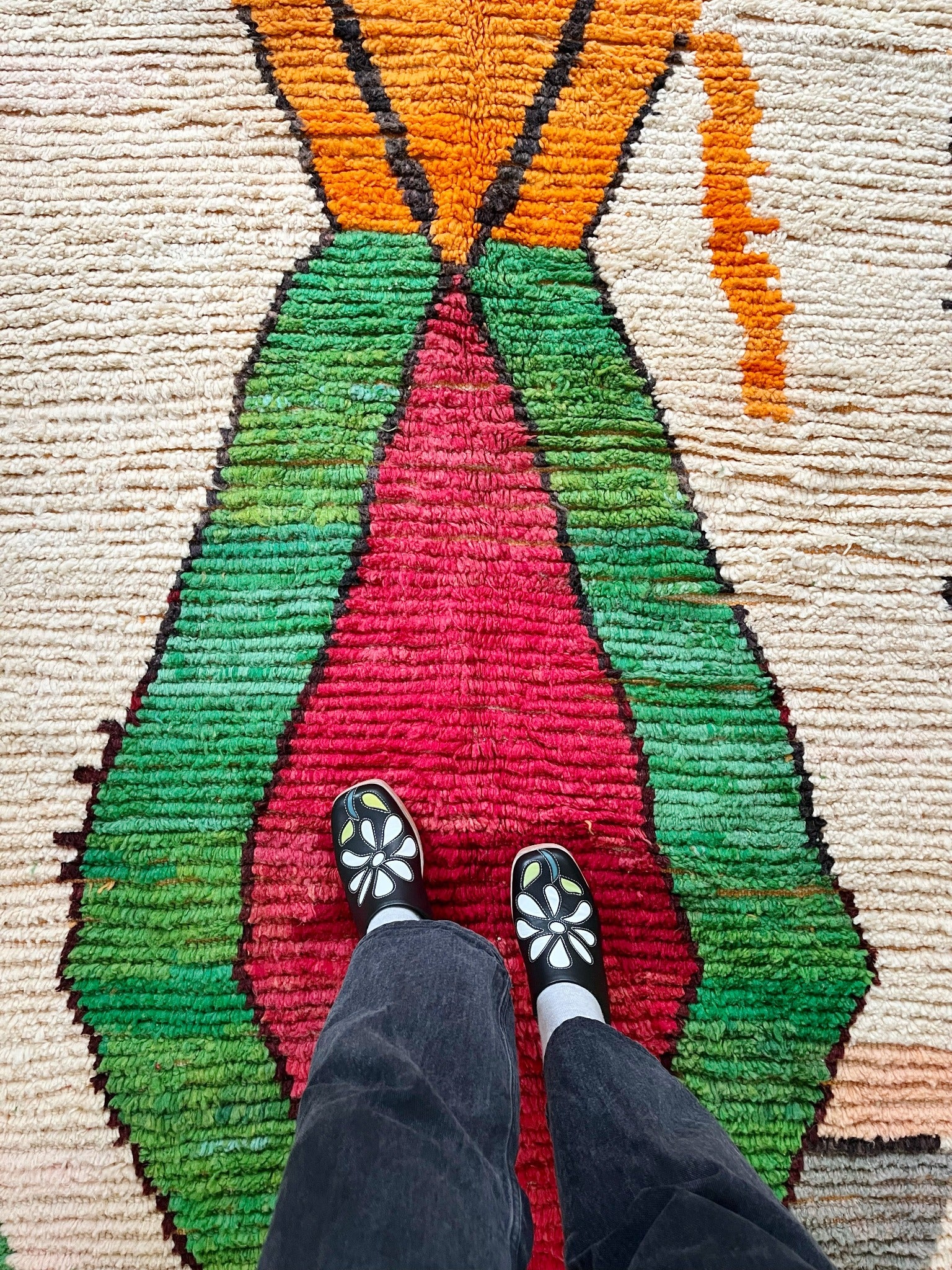 Overhead view of Sikora Moroccan Rug